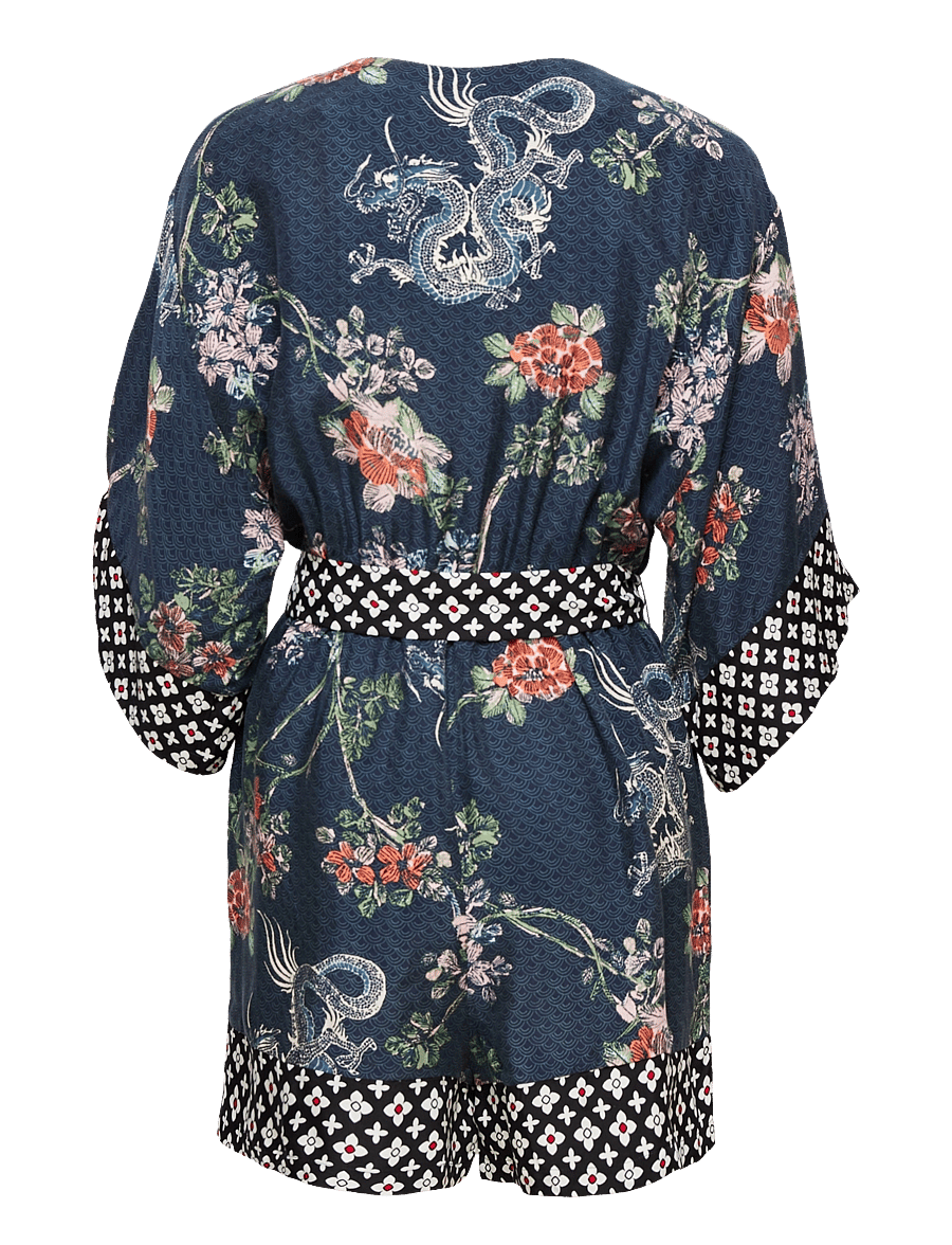 Superdry - VINTAGE KIMONO PLAYSUIT - dragon blossom navy - 1