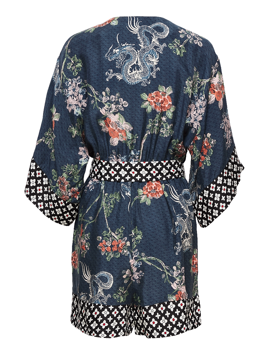 Superdry - VINTAGE KIMONO PLAYSUIT - dragon blossom navy - 2