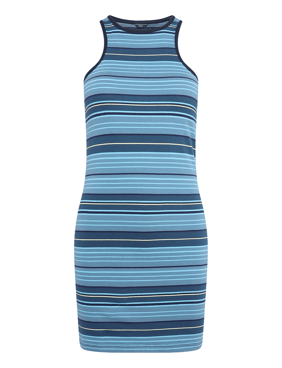 Superdry - VINTAGE STRIPE RACER DRESS - sommerkjoler - tonal blue stripe - 1