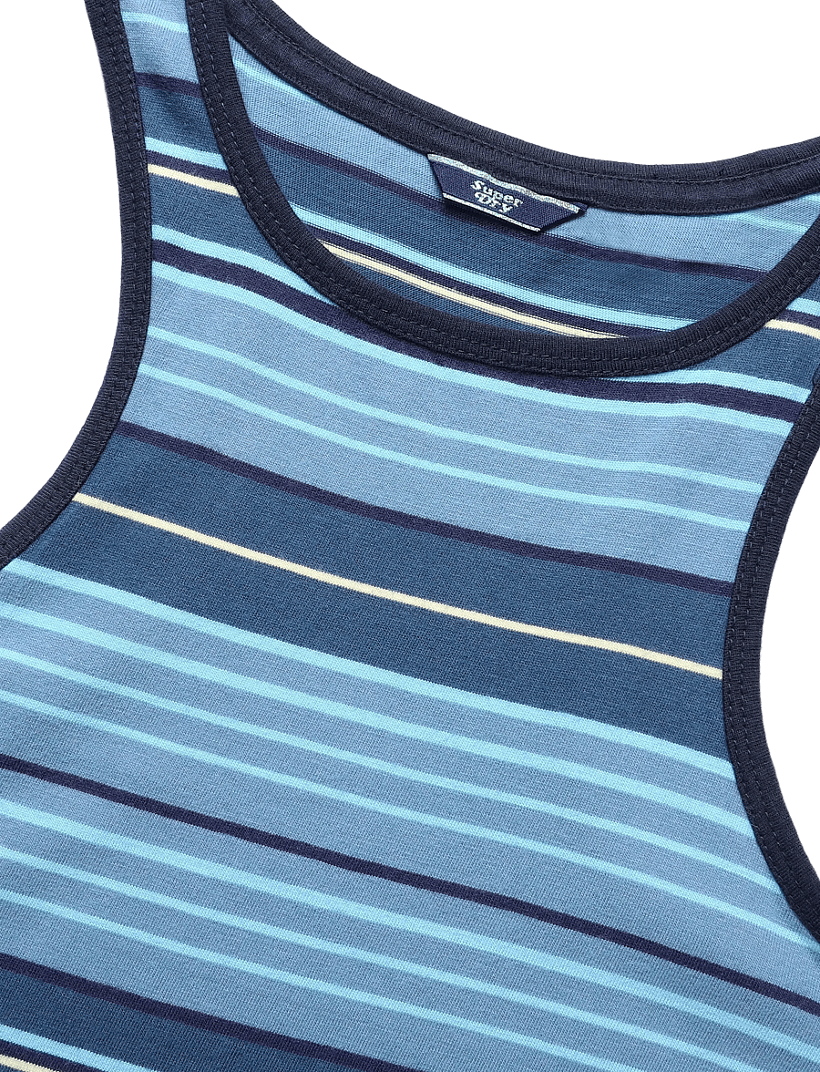 Superdry - VINTAGE STRIPE RACER DRESS - sommerkjoler - tonal blue stripe - 5