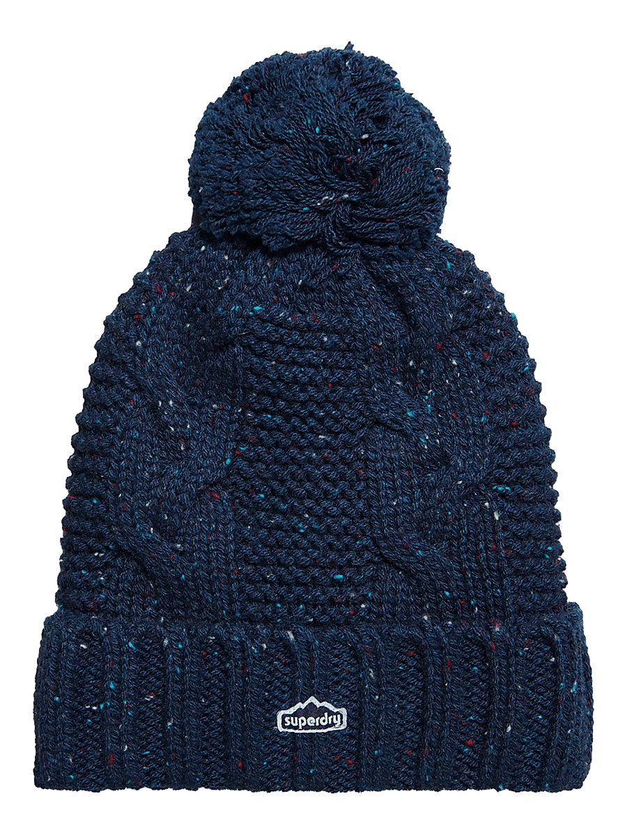 Superdry - VINTAGE CABLE BEANIE - megztos kepurės - deep navy tweed - 0