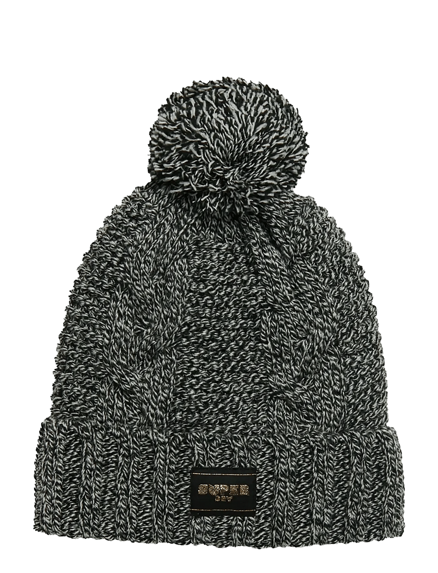 Superdry - CABLE KNIT BEANIE HAT - beanies - black fleck - 0