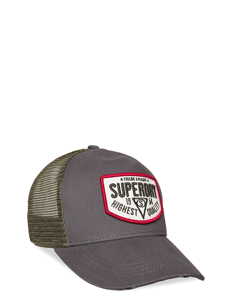 Superdry - MESH TRUCKER CAP - caps - flint stone blue grey - 1