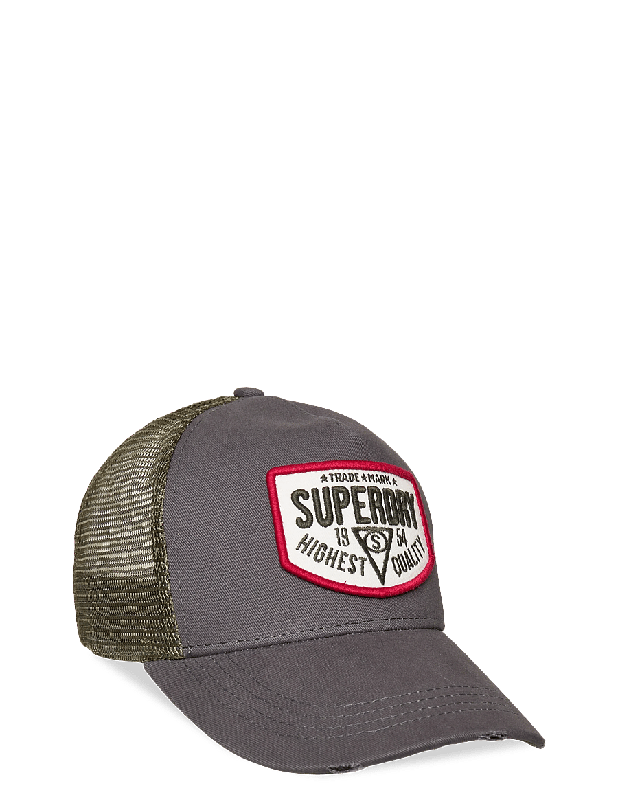 Superdry - MESH TRUCKER CAP - kappen - flint stone blue grey - 1