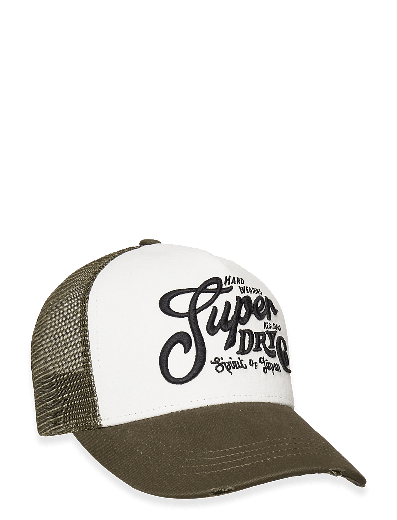 Superdry - MESH TRUCKER CAP - lippikset - khaki/ecru - 0