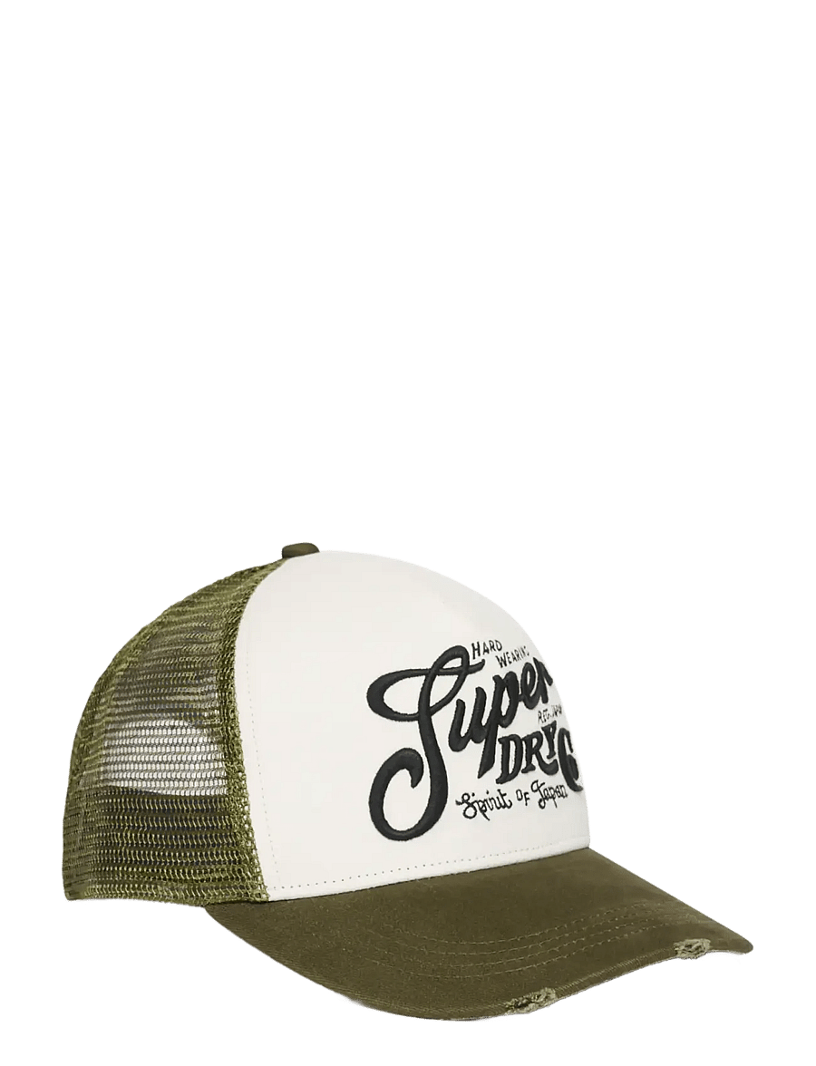 Superdry - MESH TRUCKER CAP - kappen - khaki/ecru - 1