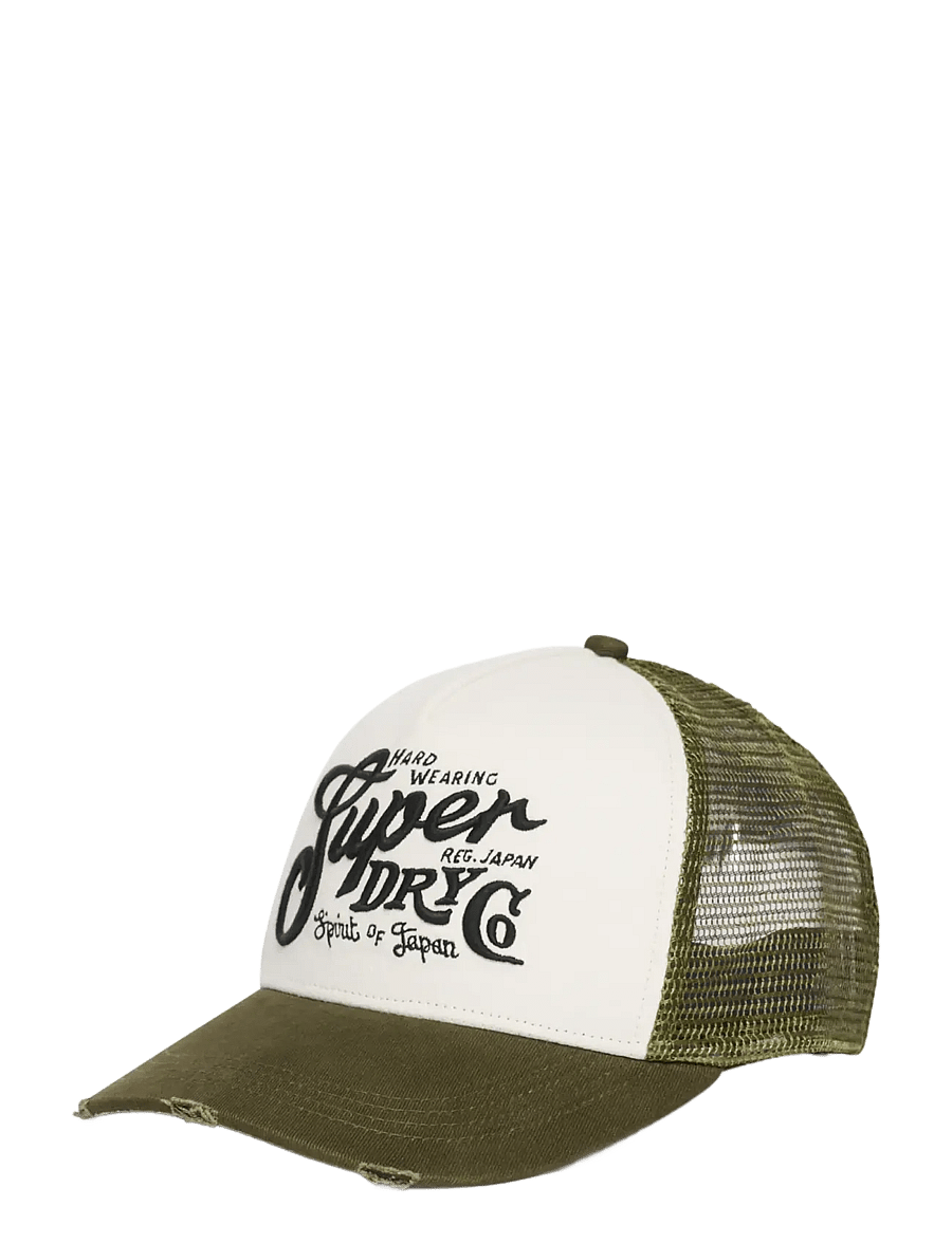 Superdry - MESH TRUCKER CAP - kappen - khaki/ecru - 3