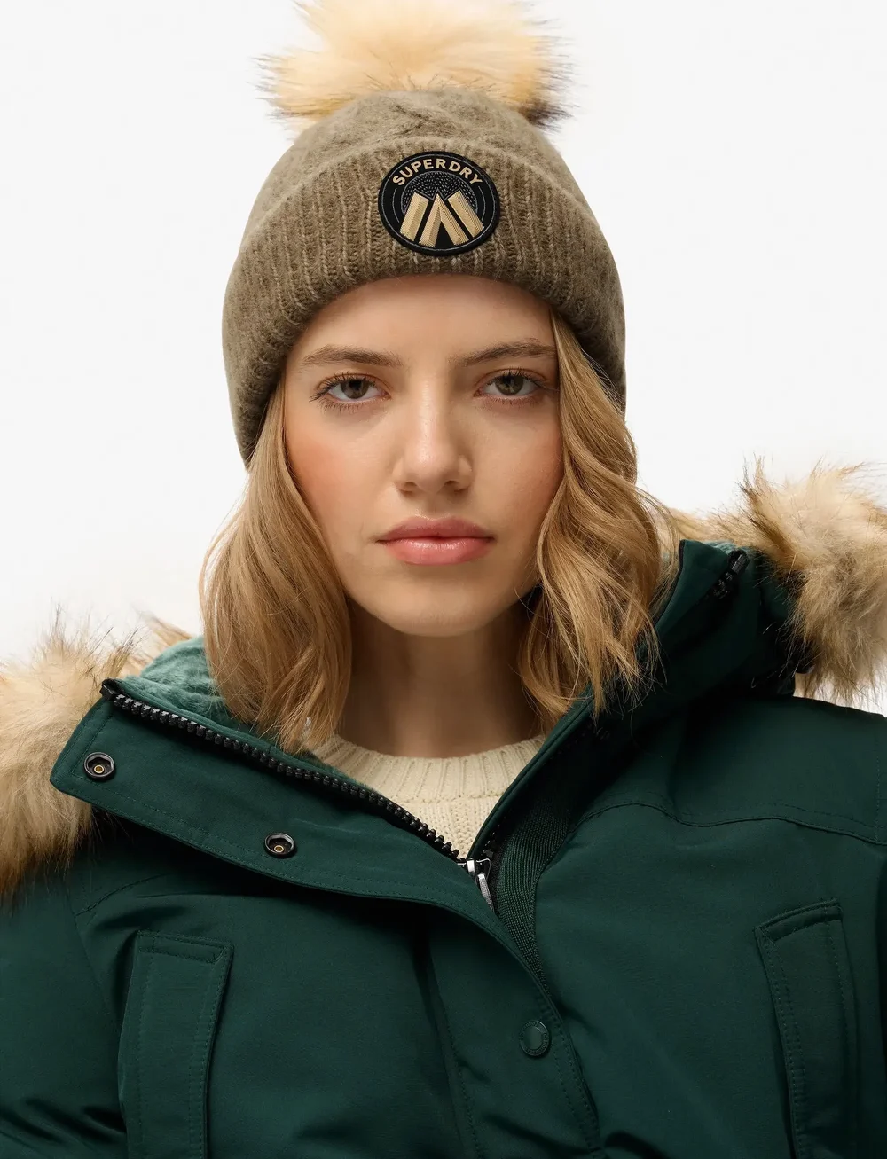 Superdry - CABLE LUXE KNIT BEANIE HAT - bonnets - moss khaki - 0