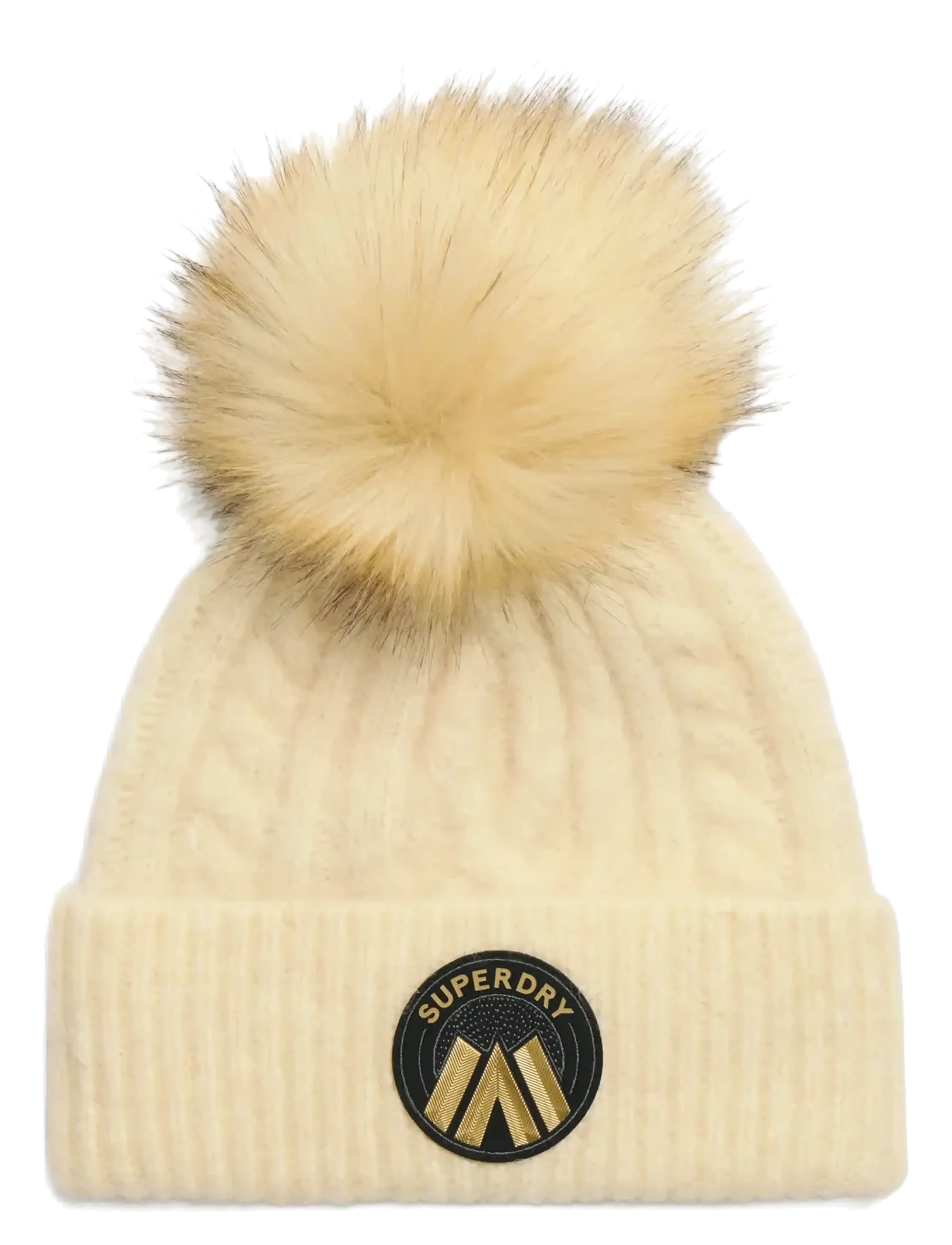 Superdry CABLE LUXE KNIT BEANIE HAT - Superdry - OATMEAL WHITE / cream