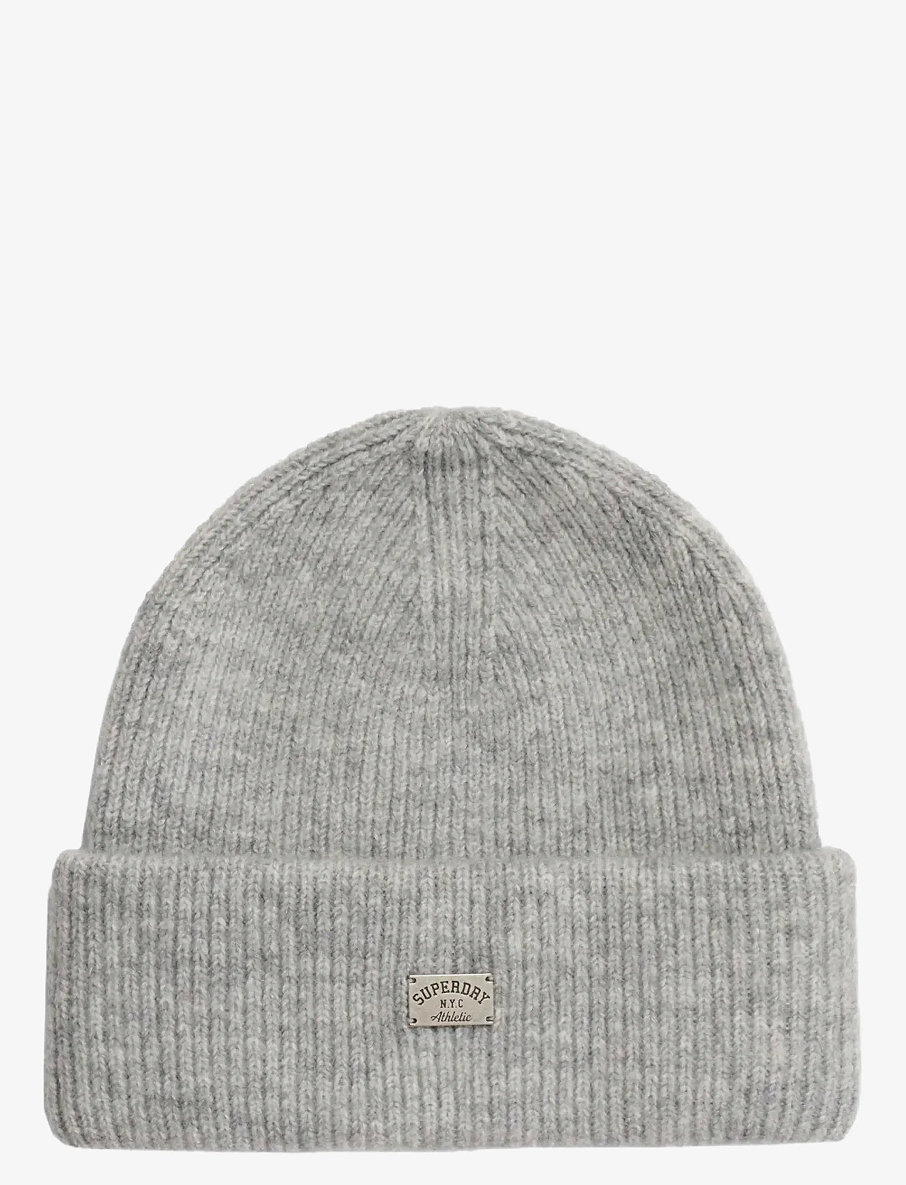 Superdry - RIB KNITTED BEANIE HAT - chalk grey marl - 1