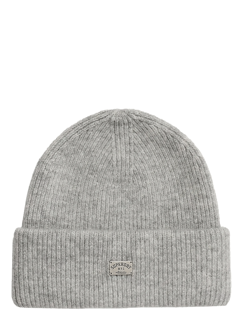 Superdry - RIB KNITTED BEANIE HAT - chalk grey marl - 1