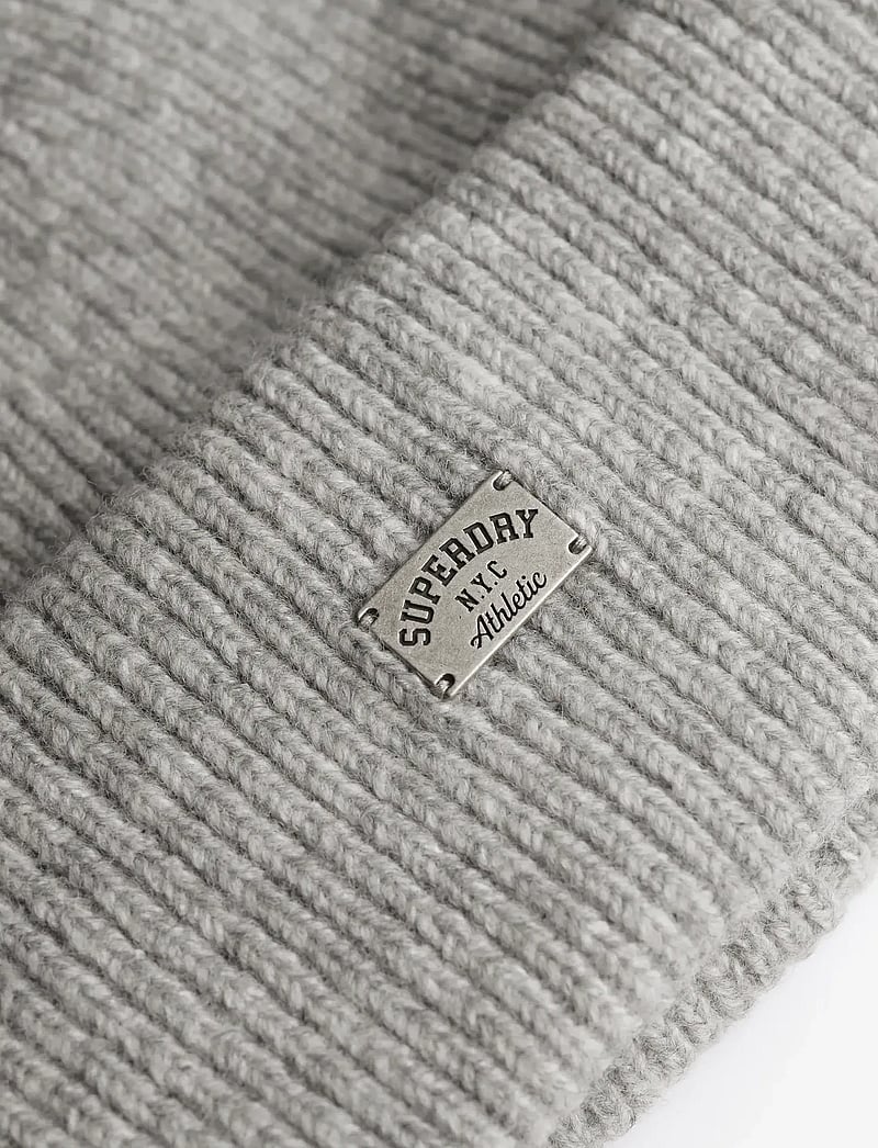 Superdry - RIB KNITTED BEANIE HAT - chalk grey marl - 2