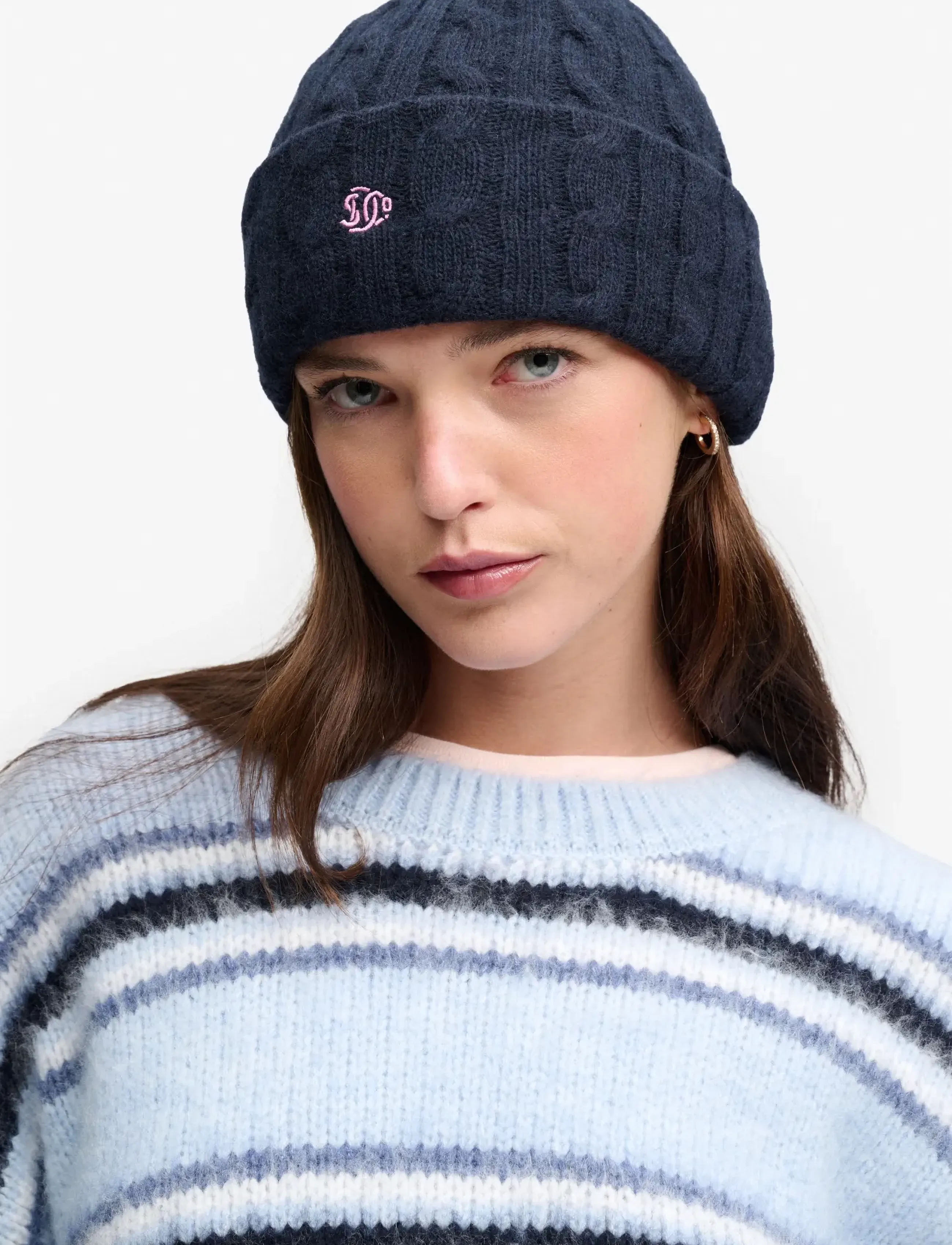 Superdry - PREMIUM CABLE KNIT BEANIE HAT - kootud mütsid - eclipse navy - 0