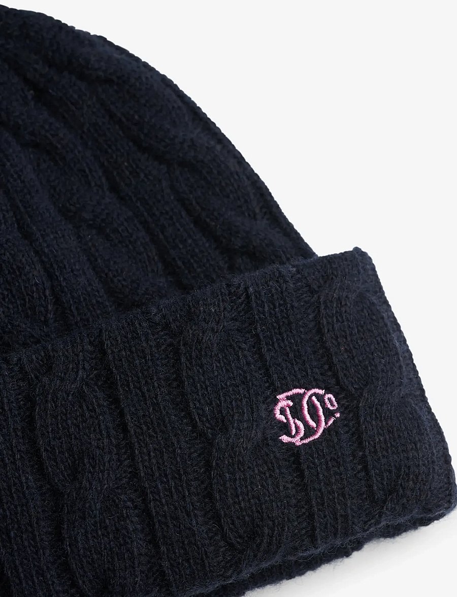 Superdry - PREMIUM CABLE KNIT BEANIE HAT - kootud mütsid - eclipse navy - 2