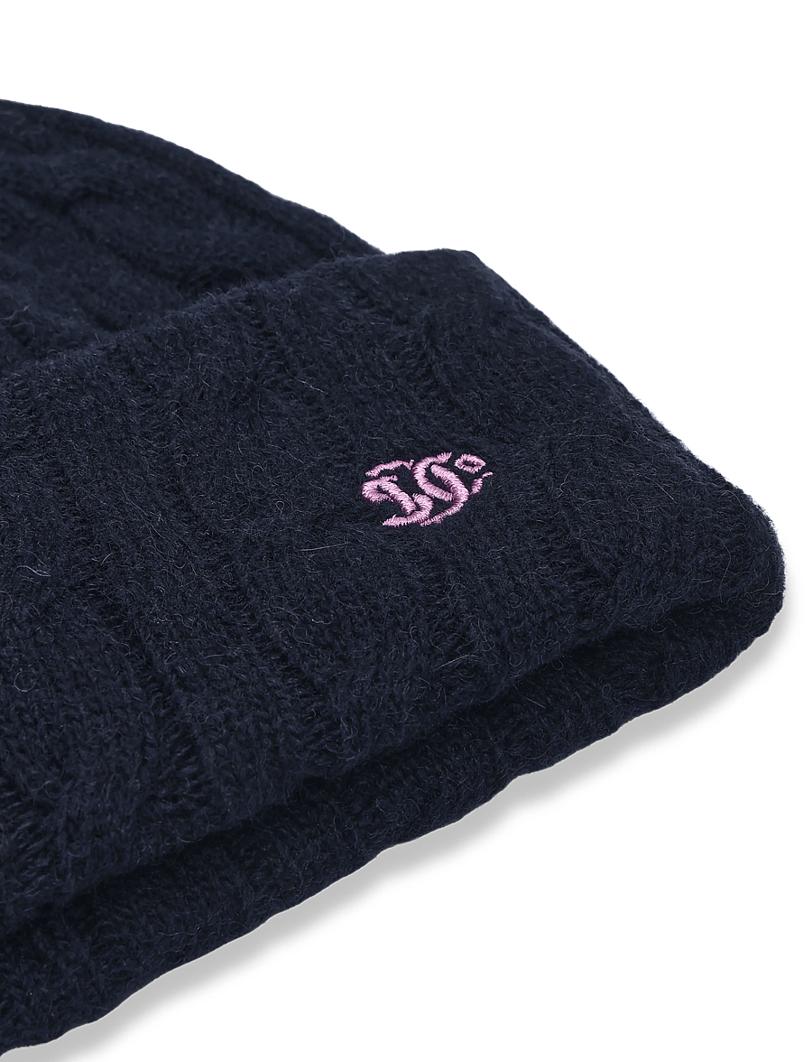 Superdry - PREMIUM CABLE KNIT BEANIE HAT - beanies - eclipse navy - 3