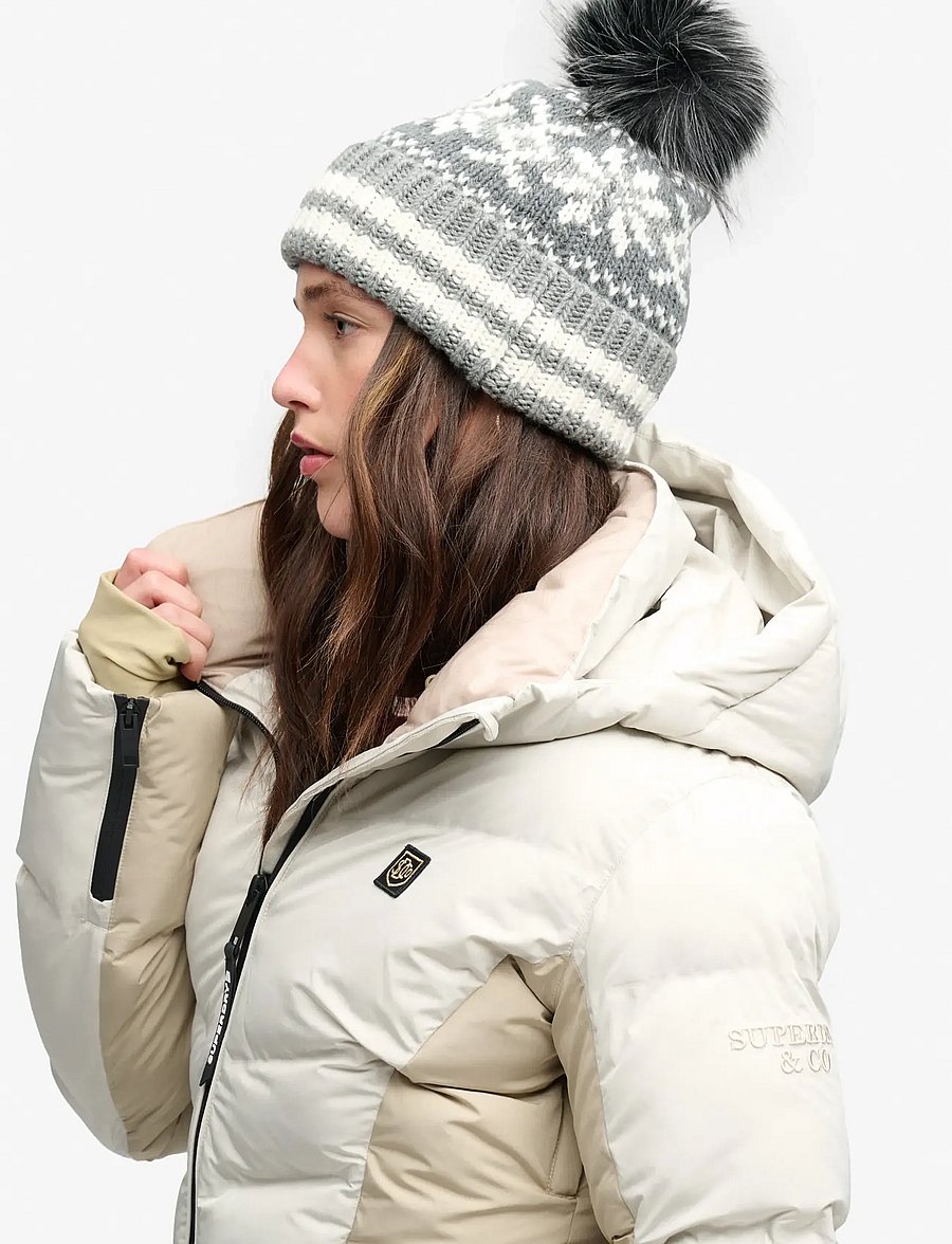 Superdry - OUTDOORS FAIRISLE BEANIE HAT - kootud mütsid - charcoal marl - 0