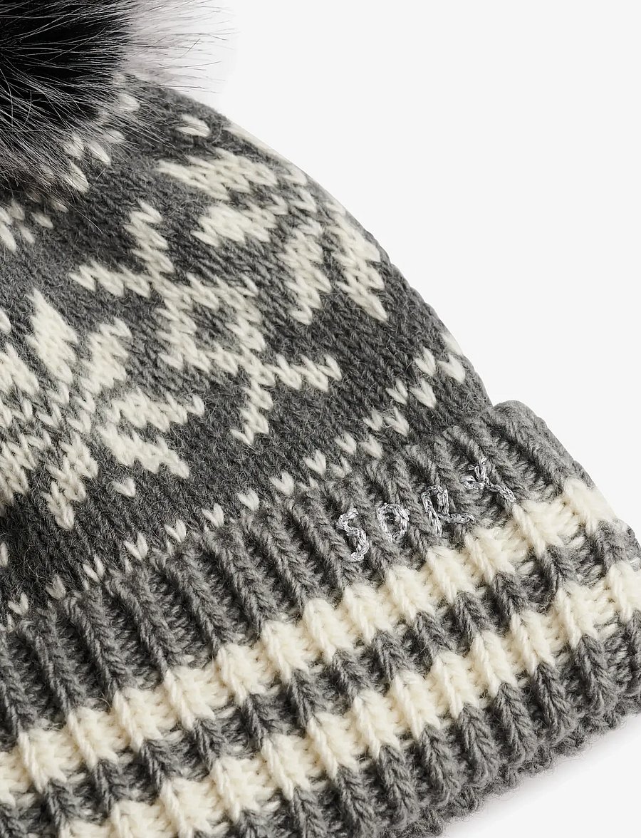 Superdry - OUTDOORS FAIRISLE BEANIE HAT - kootud mütsid - charcoal marl - 2