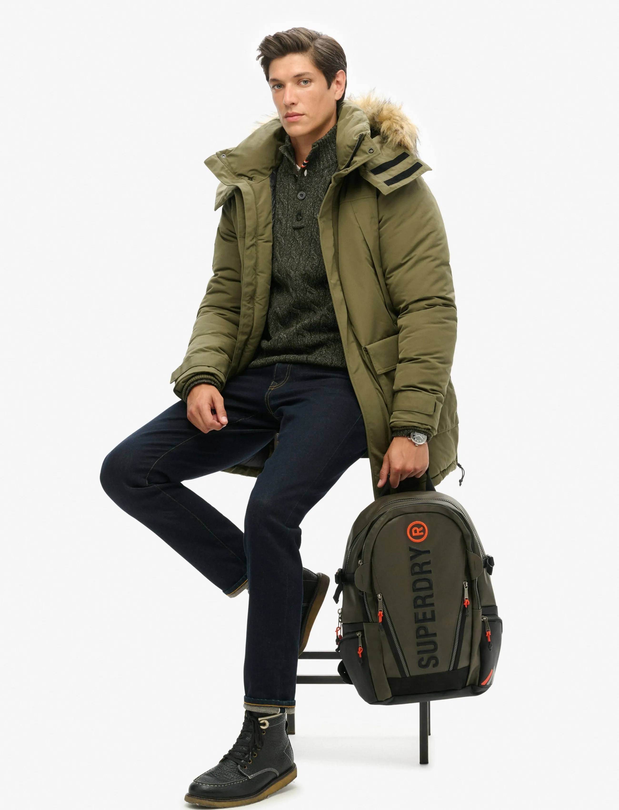Superdry Tarp Emb Rucksack, Herren, Rucksack, Khakigrün, Gr.ONE SIZE