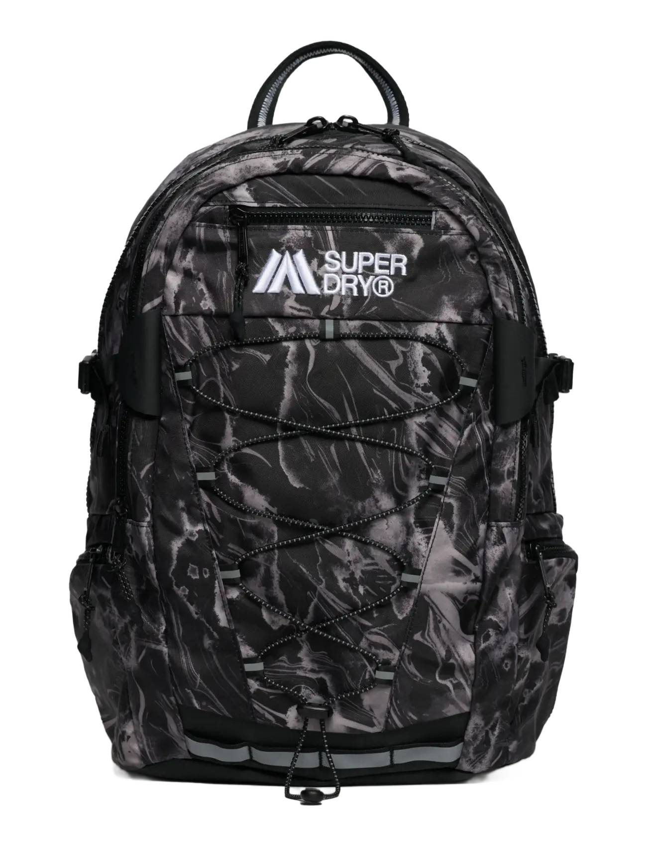 Superdry OUTDOOR 28L BACKPACK - Taschen - WOODGRAIN PRINT BLACK / black