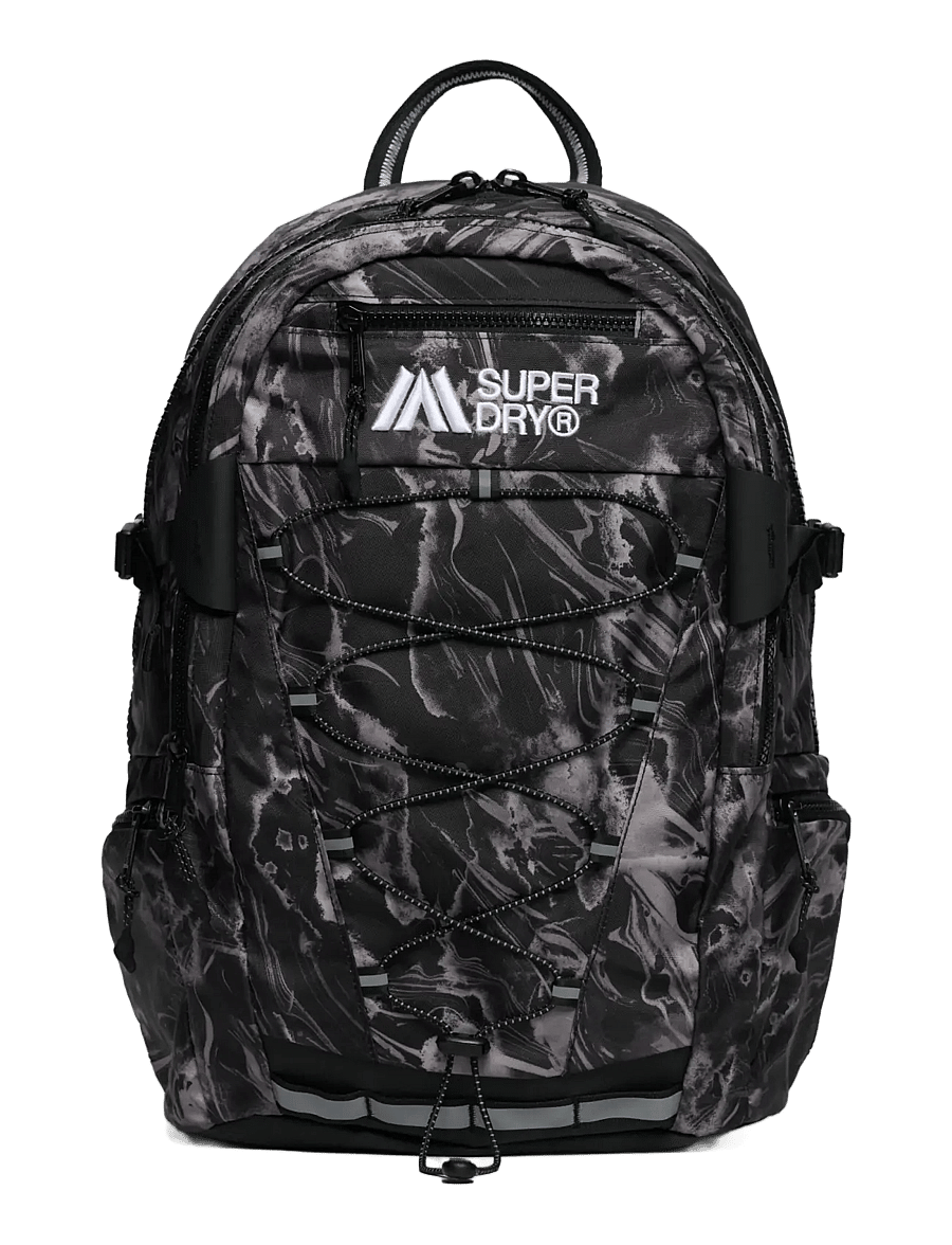 Superdry - OUTDOOR 28L BACKPACK - woodgrain print black - 0