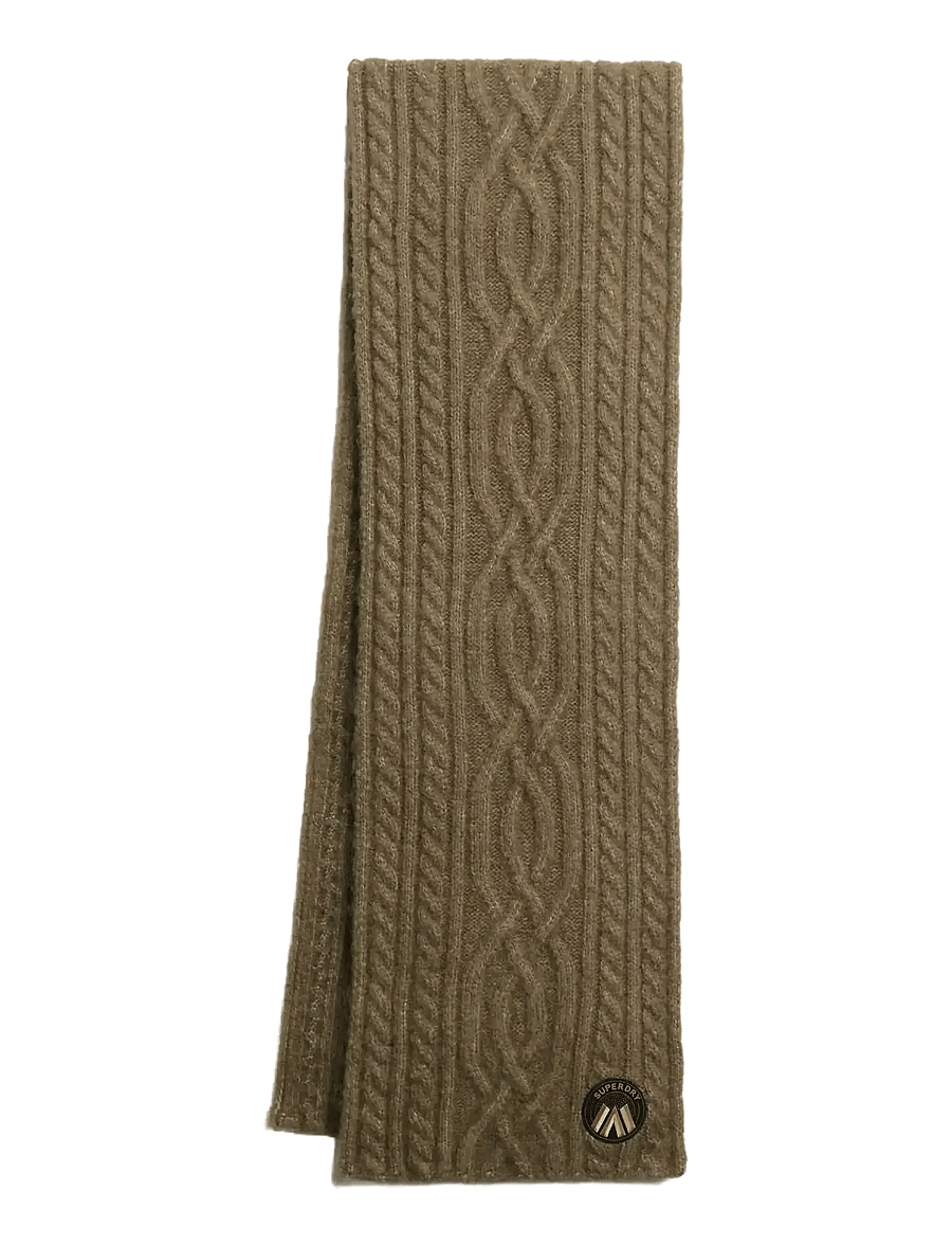 Superdry - CABLE LUXE KNIT SCARF - talvesallid - moss khaki - 0