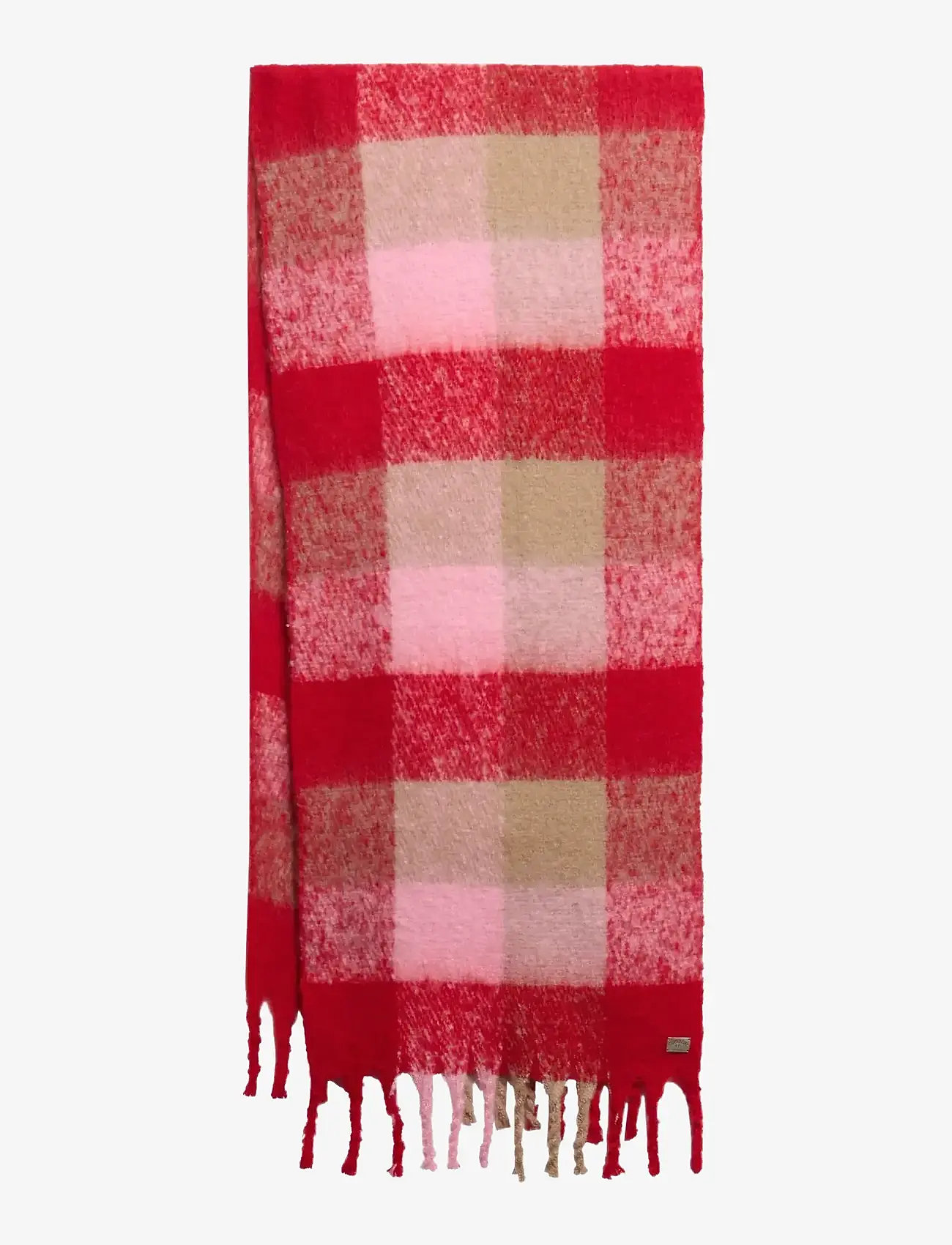Superdry - CHECK PATTERNED SCARF - winterschals - punch pink check - 0