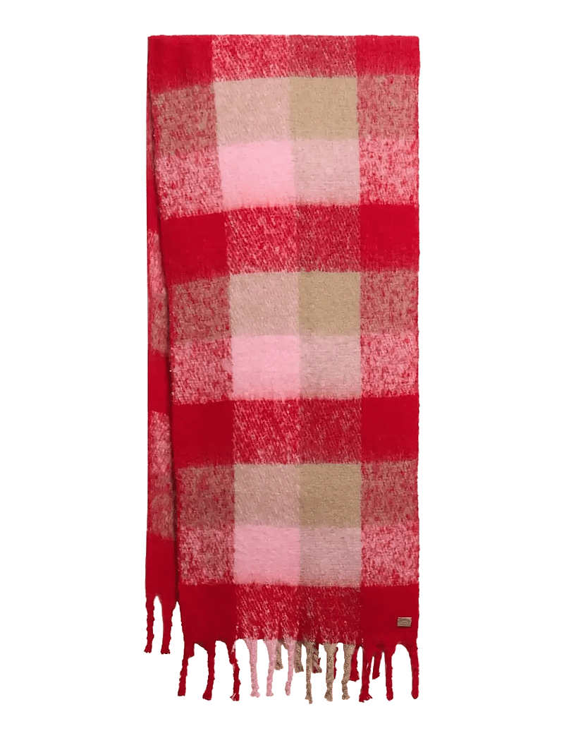 Superdry - CHECK PATTERNED SCARF - winterschals - punch pink check - 0