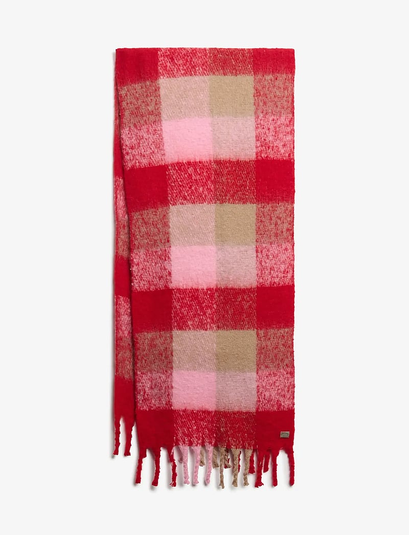 Superdry - CHECK PATTERNED SCARF - winterschals - punch pink check - 1