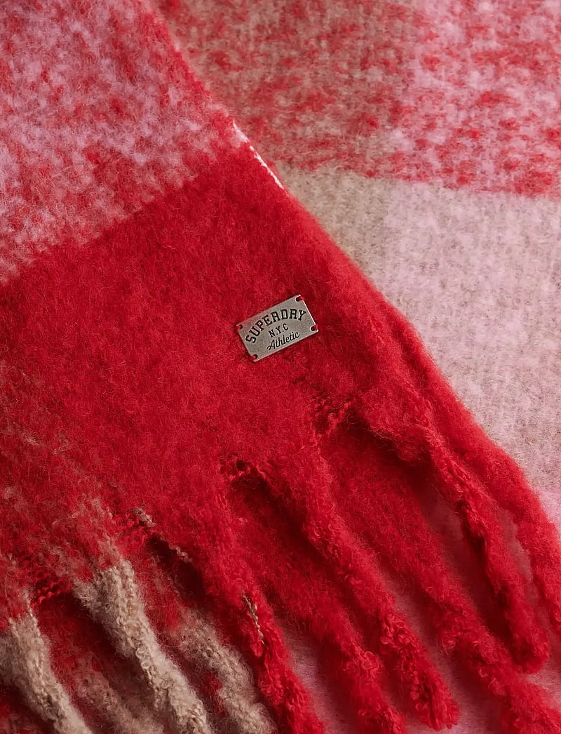 Superdry - CHECK PATTERNED SCARF - winterschals - punch pink check - 2