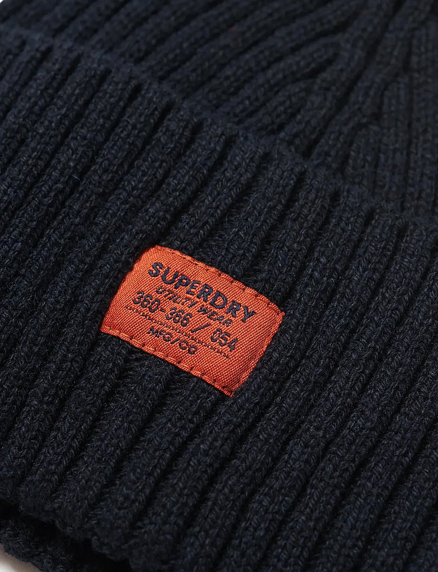 Superdry - WORKWEAR KNITTED BEANIE HAT - mössor - eclipse navy - 2