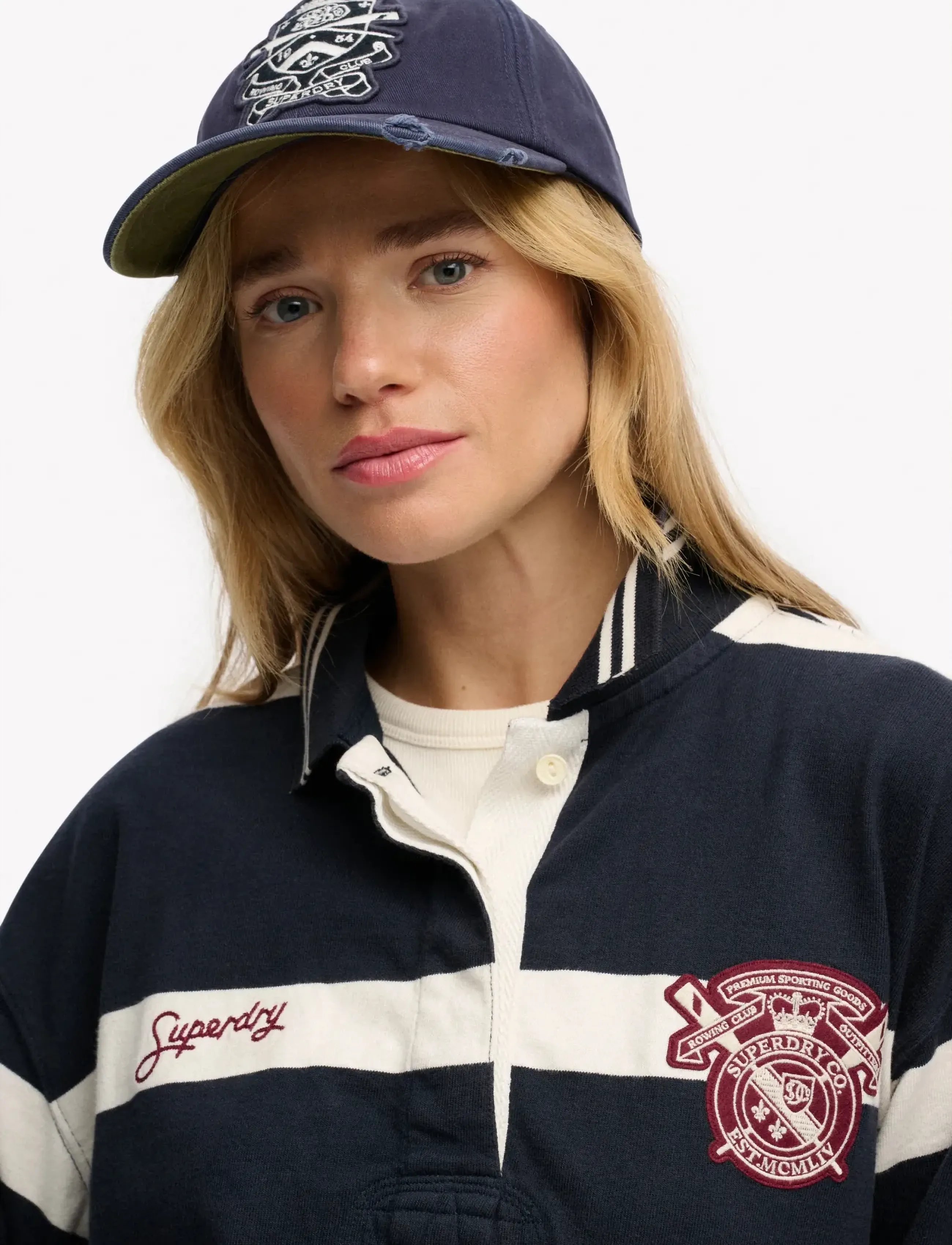 Superdry Vintage Crest Baseball Cap, One Size, Headwear, Marineblau - Caps, Männerswear