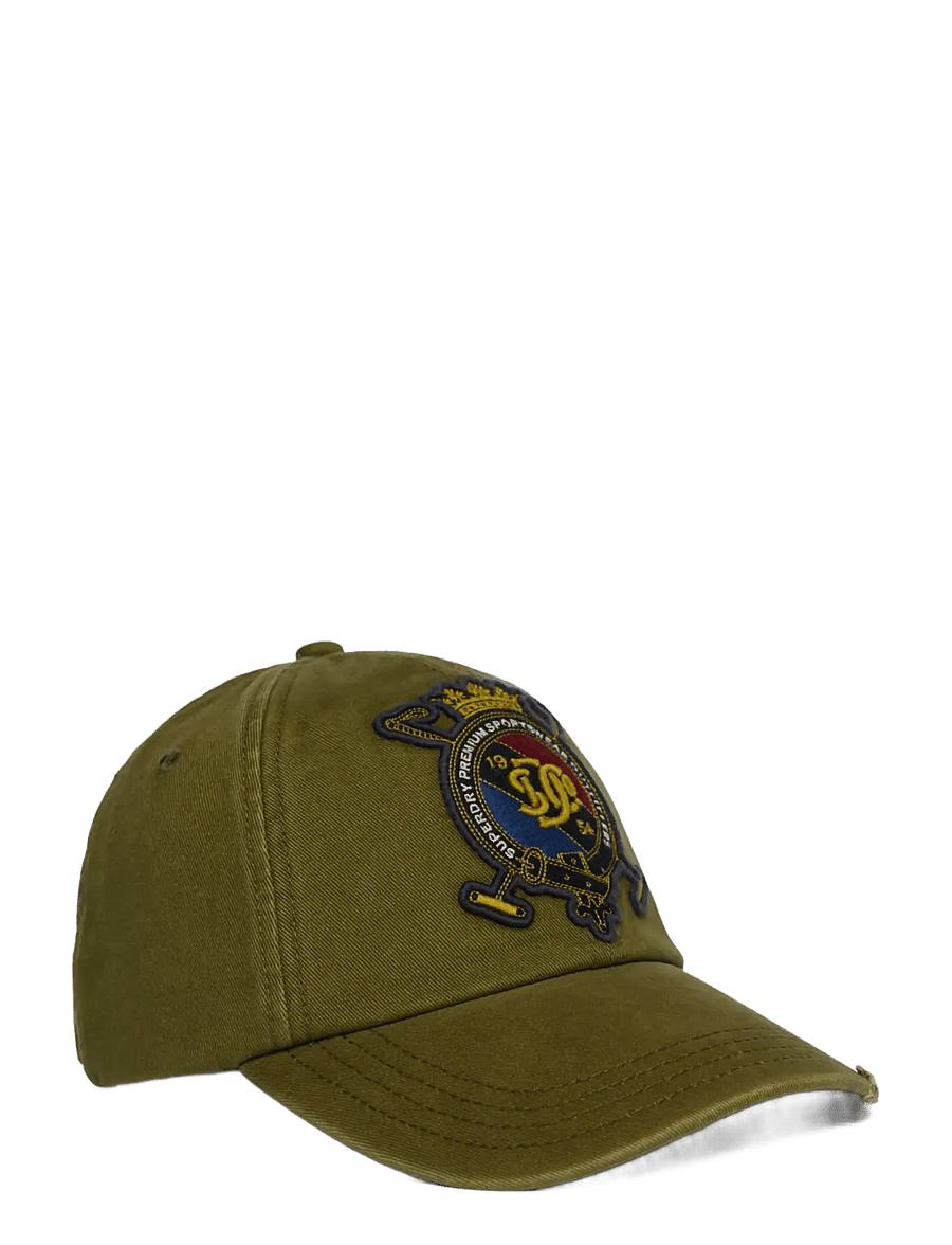 Superdry - VINTAGE CREST BASEBALL CAP - caps - olive branch green - 0