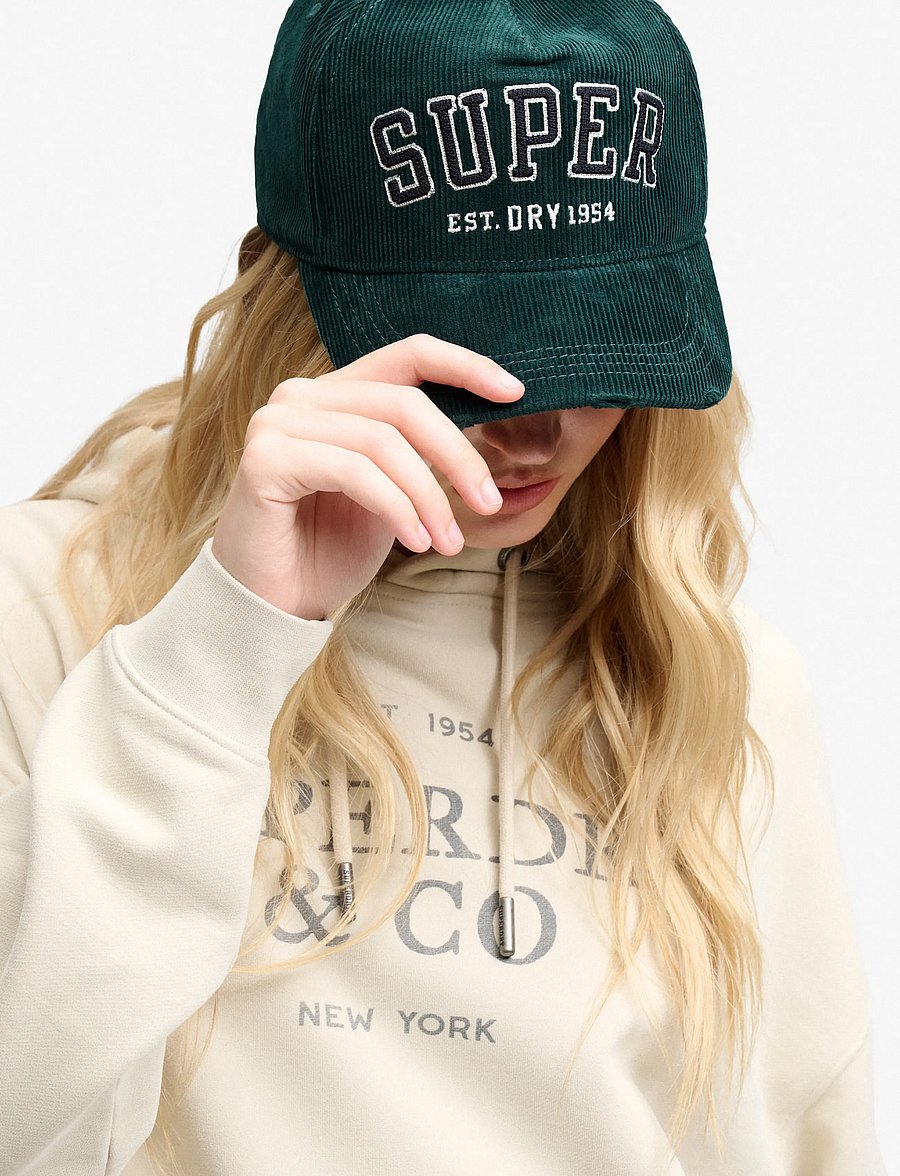 Superdry - ATH ESSENTIALS TEXTURED CAP - caps - enamel green cord - 0