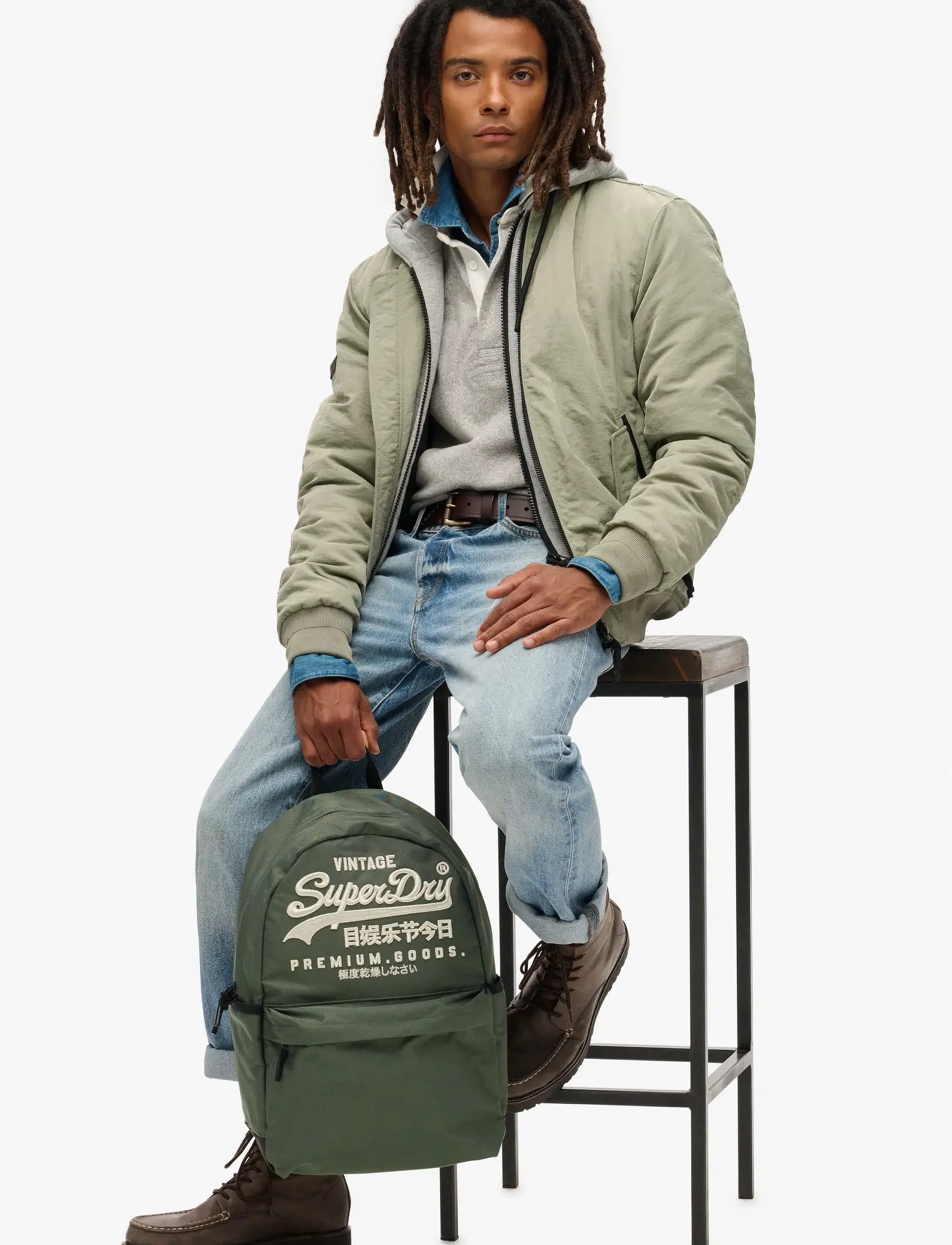Superdry HERITAGE MONTANA - Looks for less - LAUREL KHAKI / khaki/green