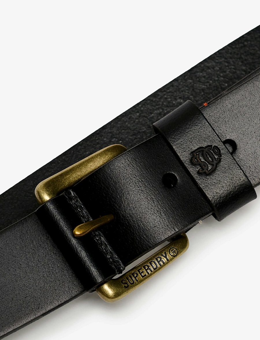 Superdry - CLASSIC LEATHER BELT - klassische gürtel - black - 3