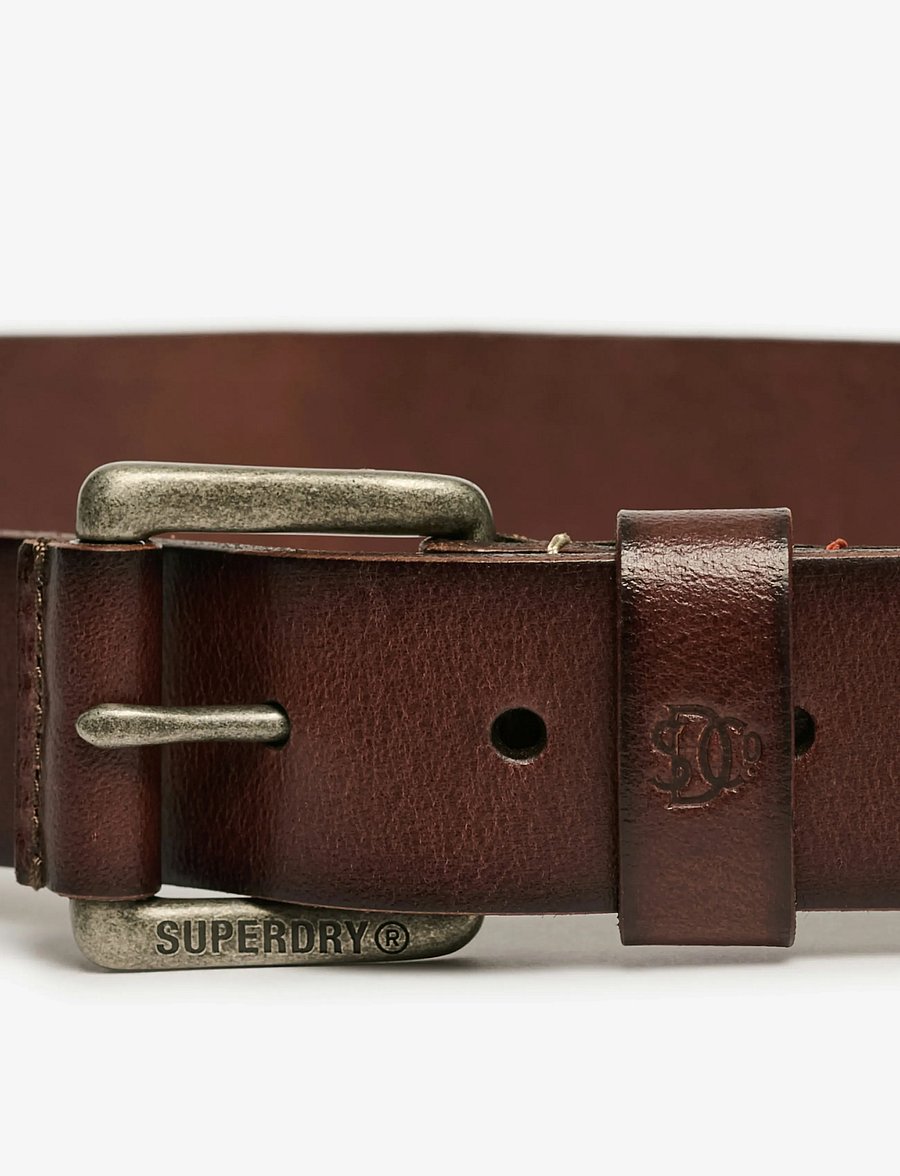 Superdry - CLASSIC LEATHER BELT - klassiska skärp - brown - 2