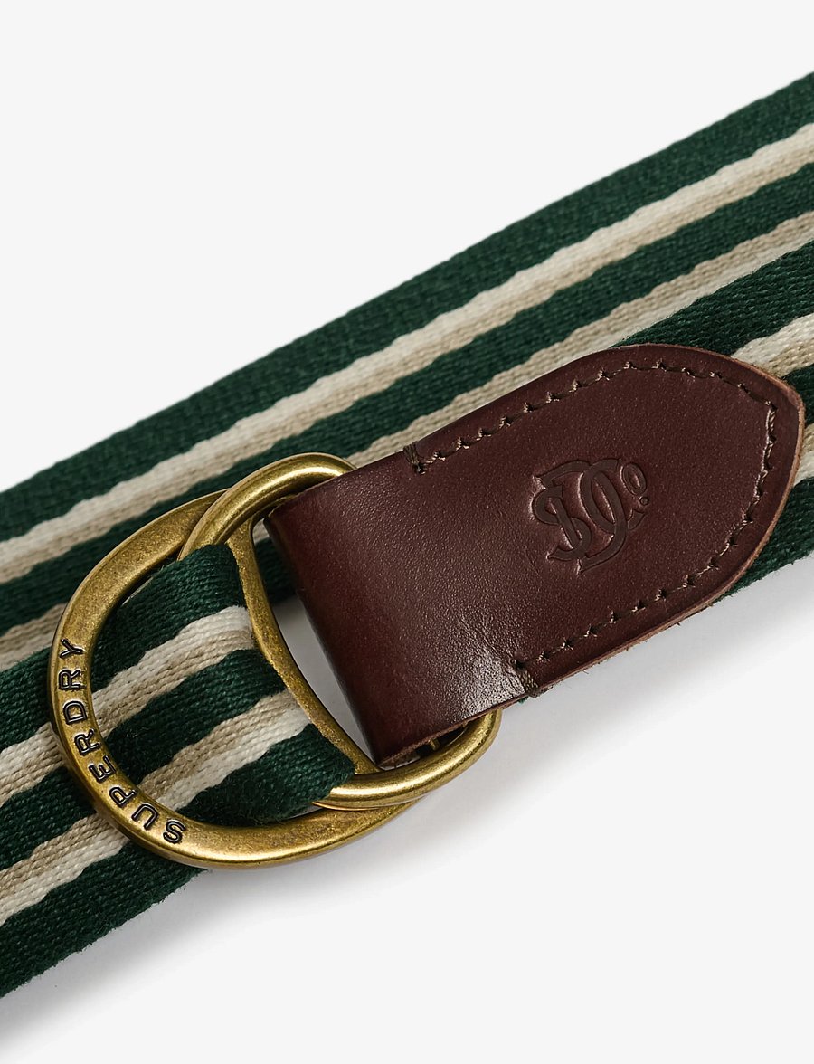 Superdry - HERITAGE STRIPE WEBBING BELT - klassische gürtel - dark pine green stripe - 4