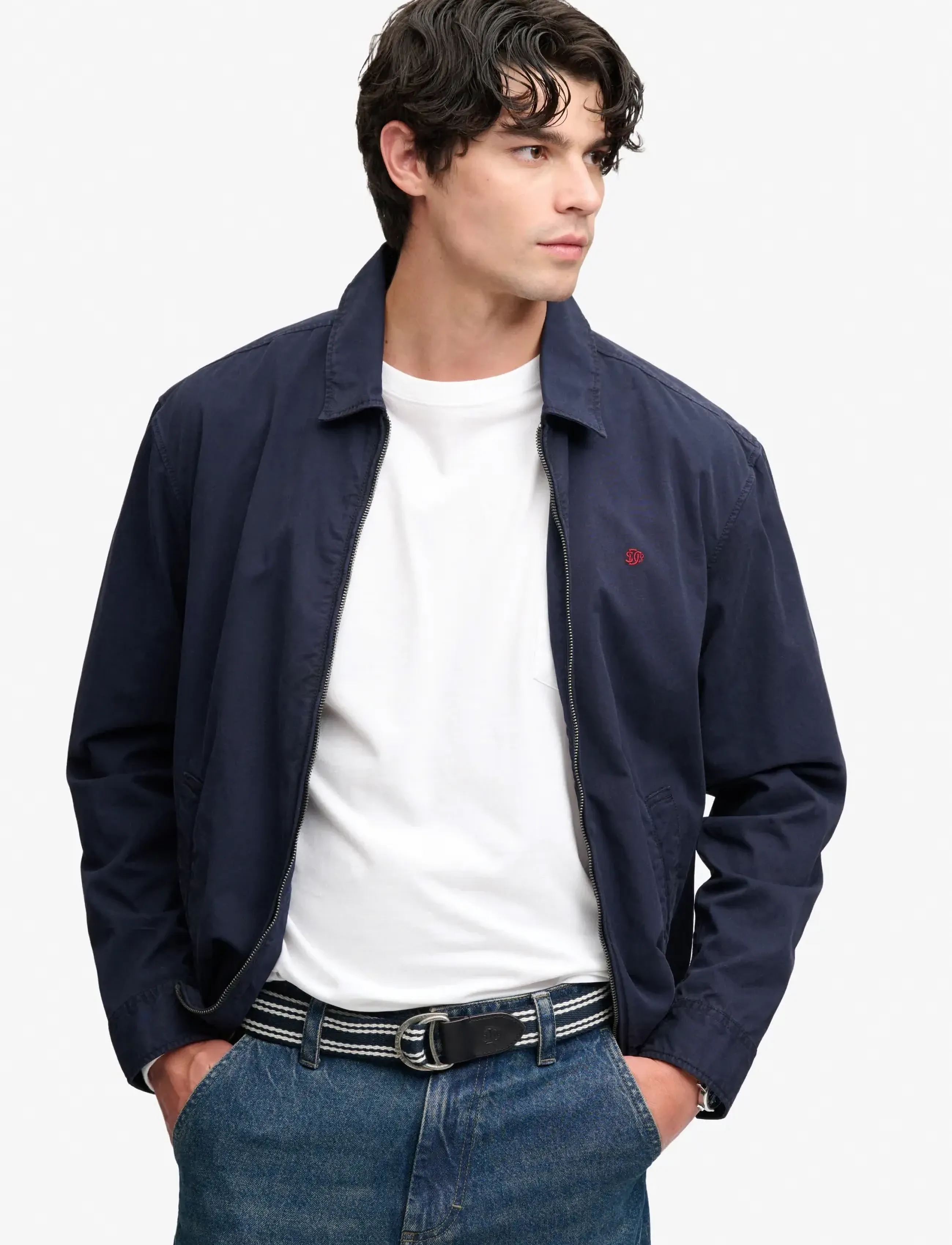Superdry - HERITAGE STRIPE WEBBING BELT - klasikiniai diržai - navy/cream stripe - 0