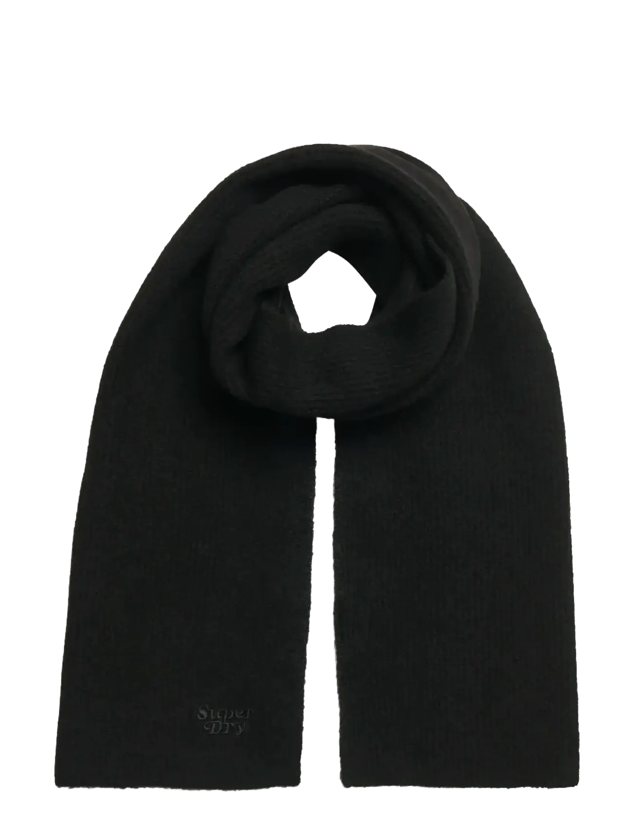 Superdry SOFT RIB KNIT SCARF - Superdry - BLACK / black