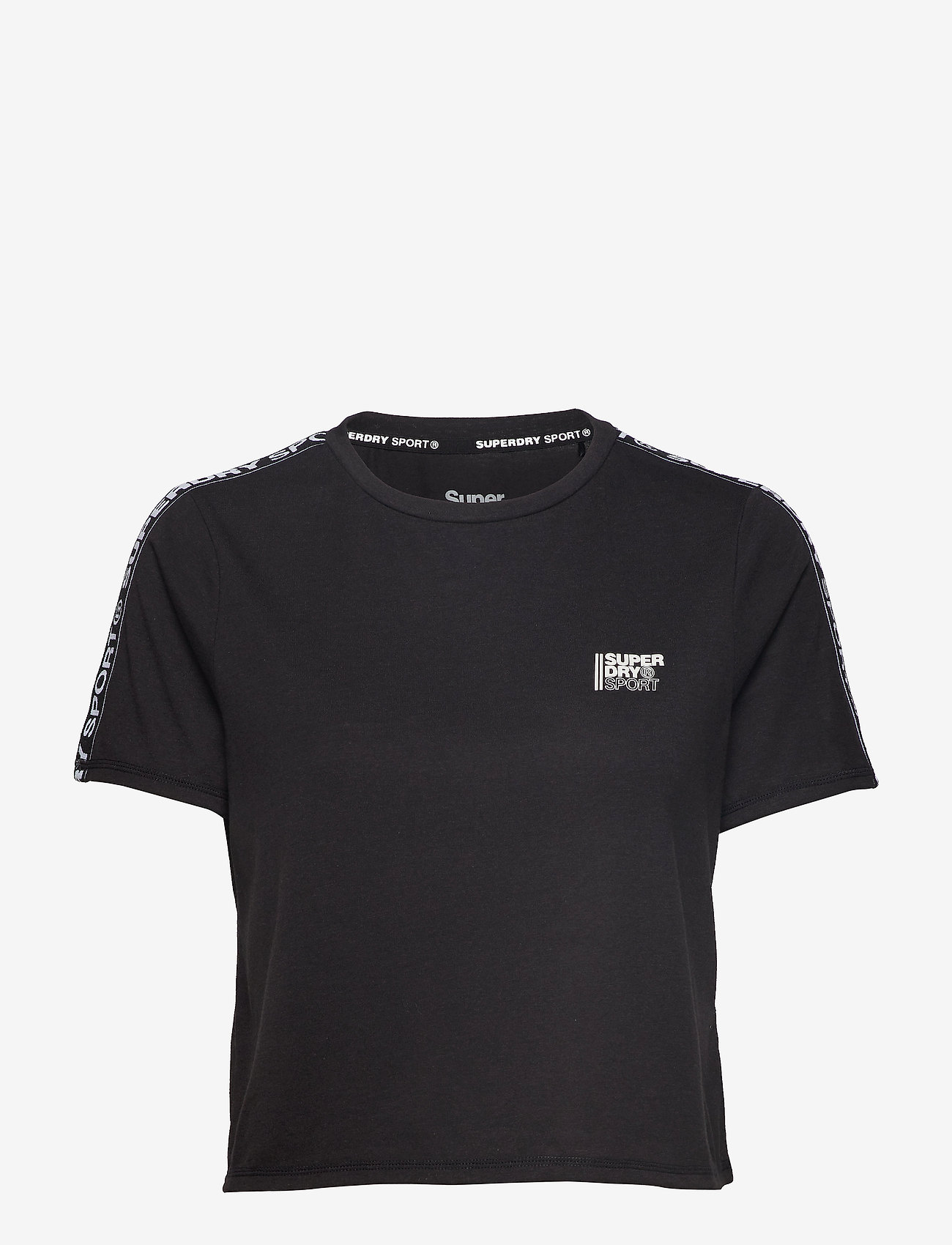 Superdry - CORE CROP BRANDED TEE - black - 0
