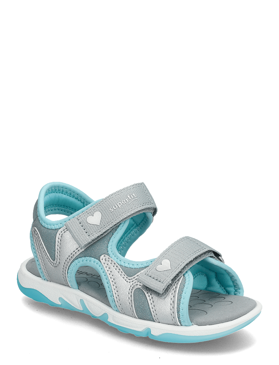 Superfit - PEBBLES - sandaler - lightgrey/lightgreen - 0