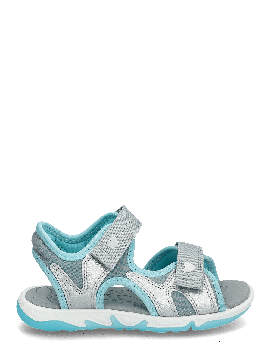 Superfit - PEBBLES - sandaler - lightgrey/lightgreen - 1