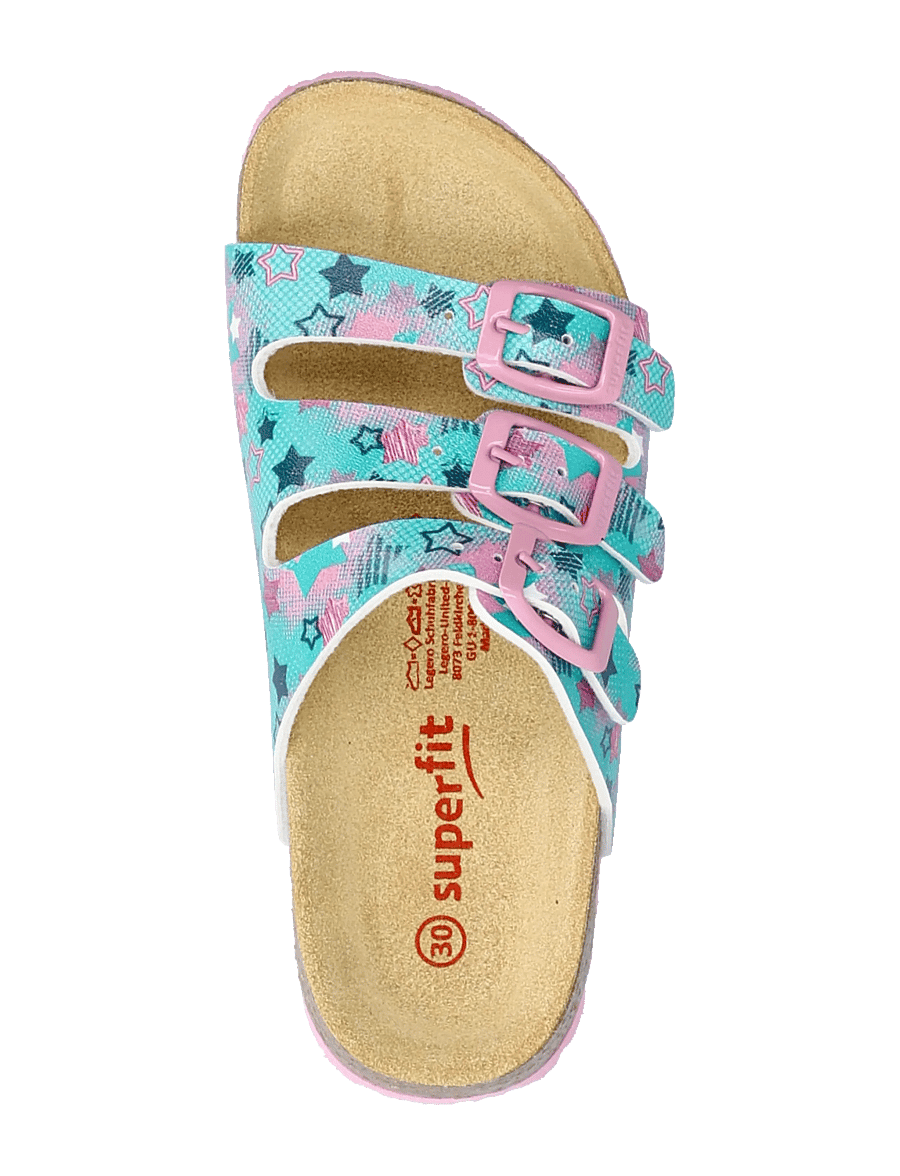 Superfit - FUSSBETTPANTOFFEL - sandaler - green / multicolored - 3