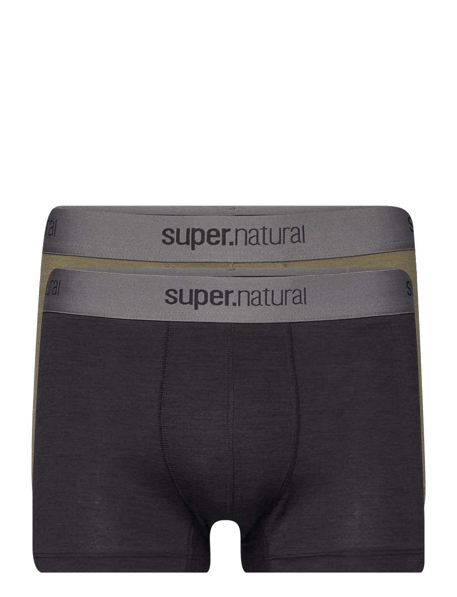 super.natural - M BASE BOXER DOUBLE PACK - jet black/olive night - 0