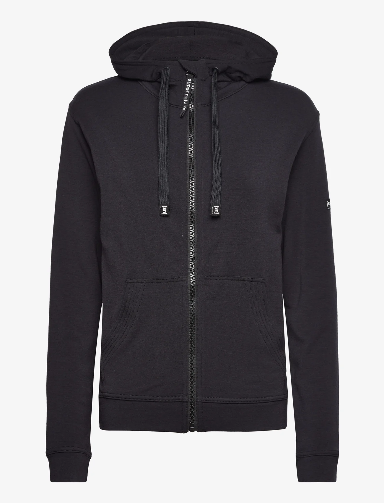 super.natural - W SOLUTION HOODIE - mid layer jackets - jet black - 0