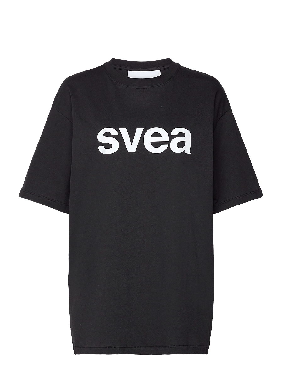 Svea - SMAustin Boxy Logo SS T-Shirt - lühikeste varrukatega t-särgid - black - 0