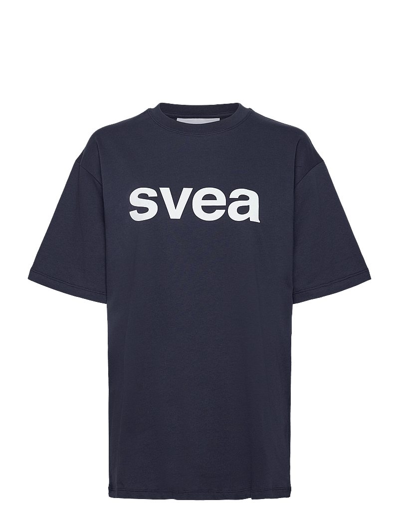 Svea - SMAustin Boxy Logo SS T-Shirt - kurzärmelig - navy - 0