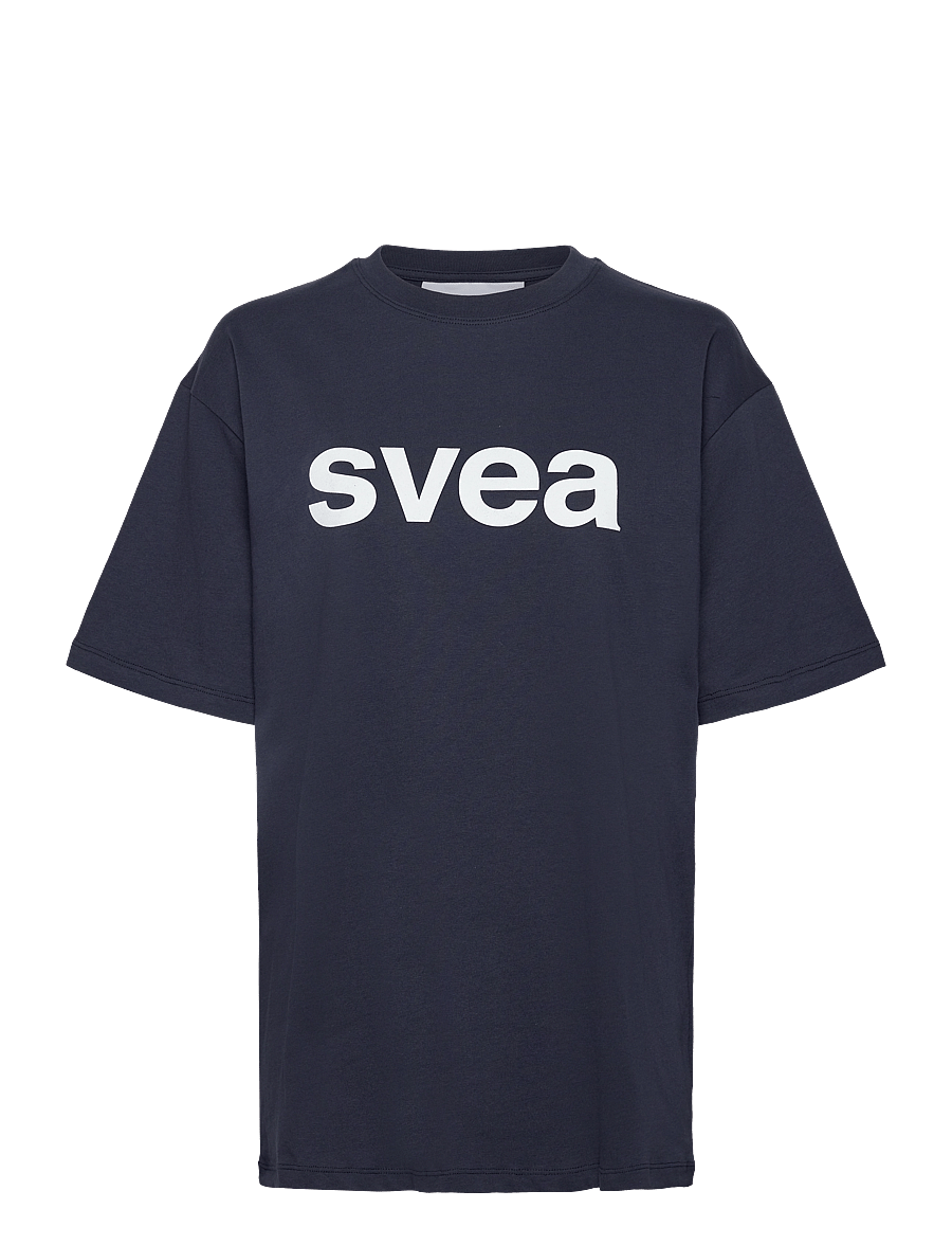 Svea - SMAustin Boxy Logo SS T-Shirt - kurzärmelige t-shirts - navy - 0