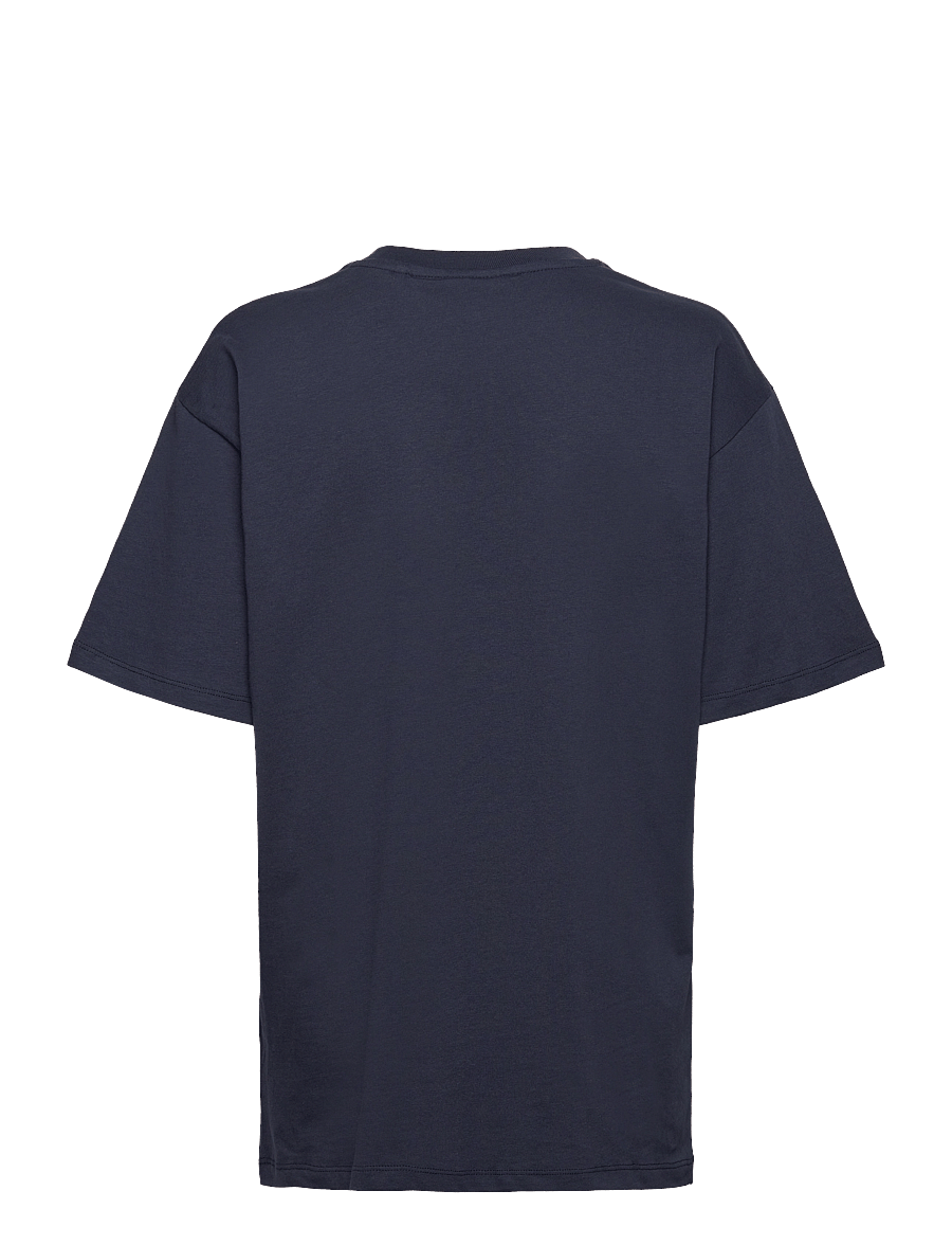Svea - SMAustin Boxy Logo SS T-Shirt - kurzärmelige t-shirts - navy - 1