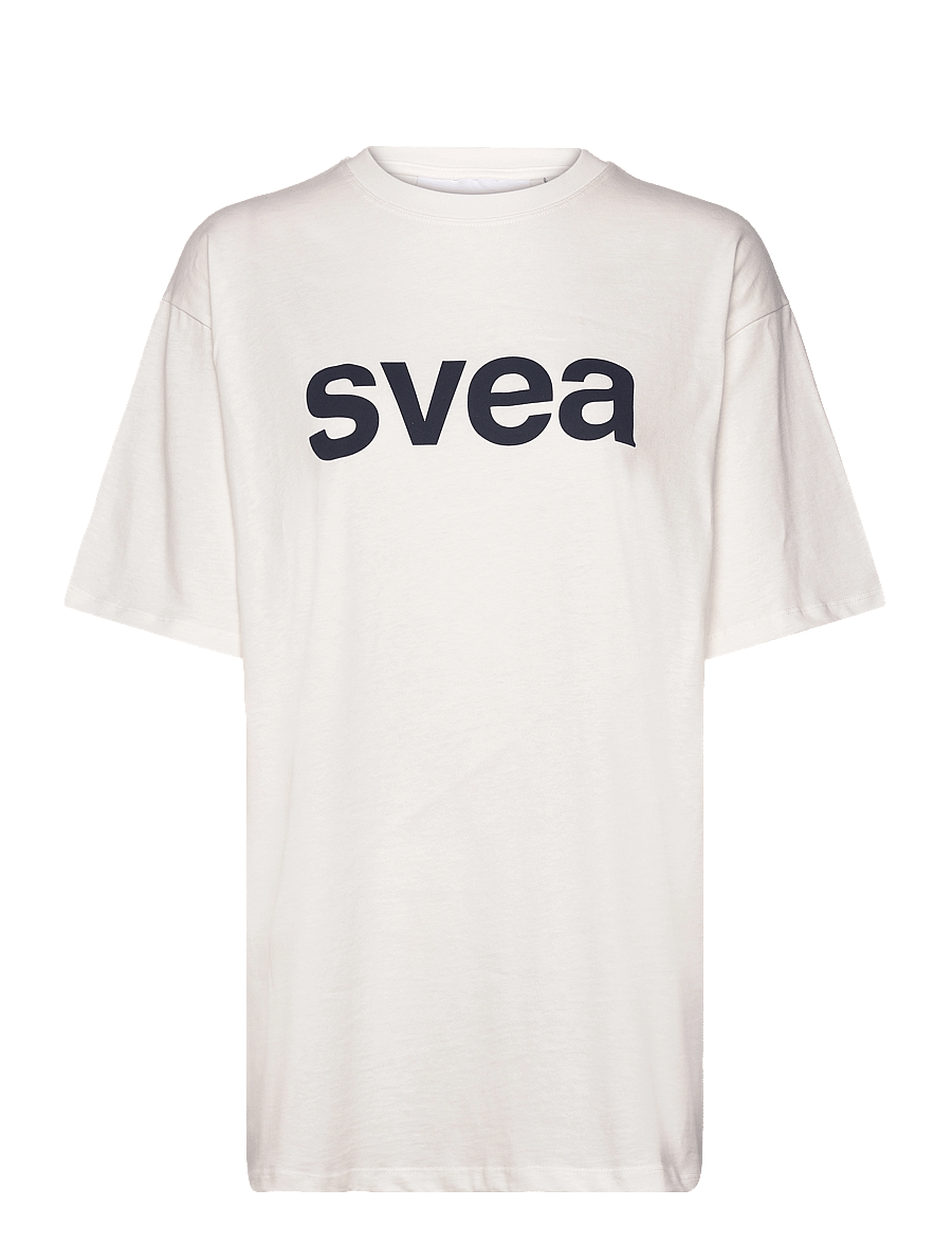 Svea - SMAustin Boxy Logo SS T-Shirt - kurzärmelige t-shirts - new white - 0